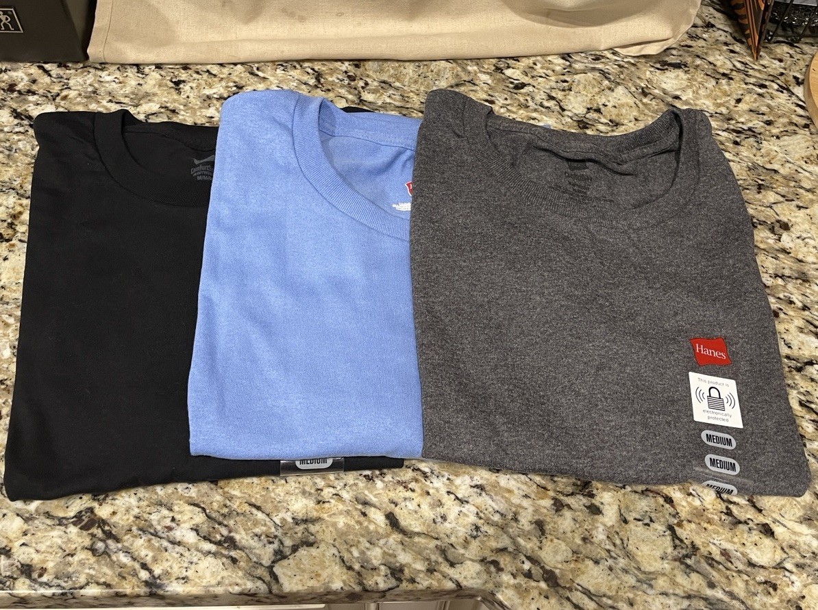 Hanes Men’s T-shirt single, 2 pack or 3 pack various colors available, new