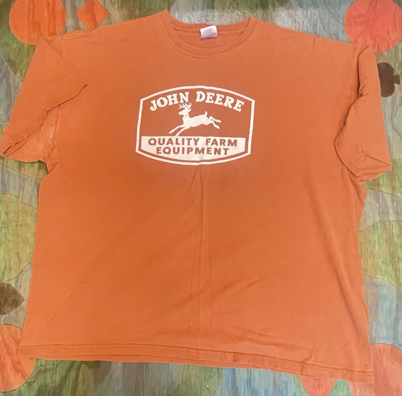 John Deere T Shirt Mens 2XL Gildan Ultra Cotton Graphic Pullover Short Sleeve Cr