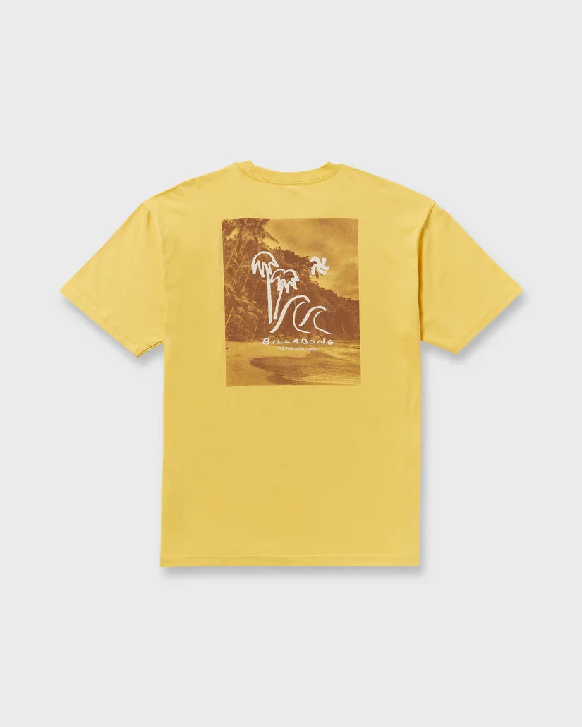Billabong So Far Regular Short Sleeve T-Shirt Yellow L NWT