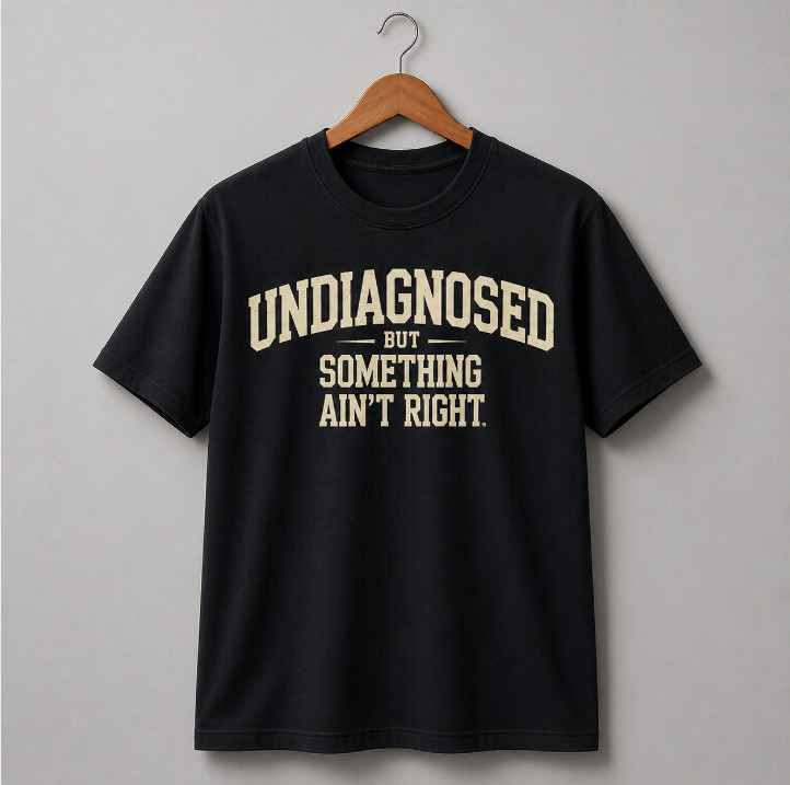 Undiagnosed But Something Aint Right Shirt Funny Sarcastic Quote Tee Black Men