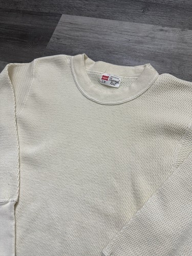 Vintage 50s Hanes Thermal Knit Long Sleeve Under Shirt Rare Vintage