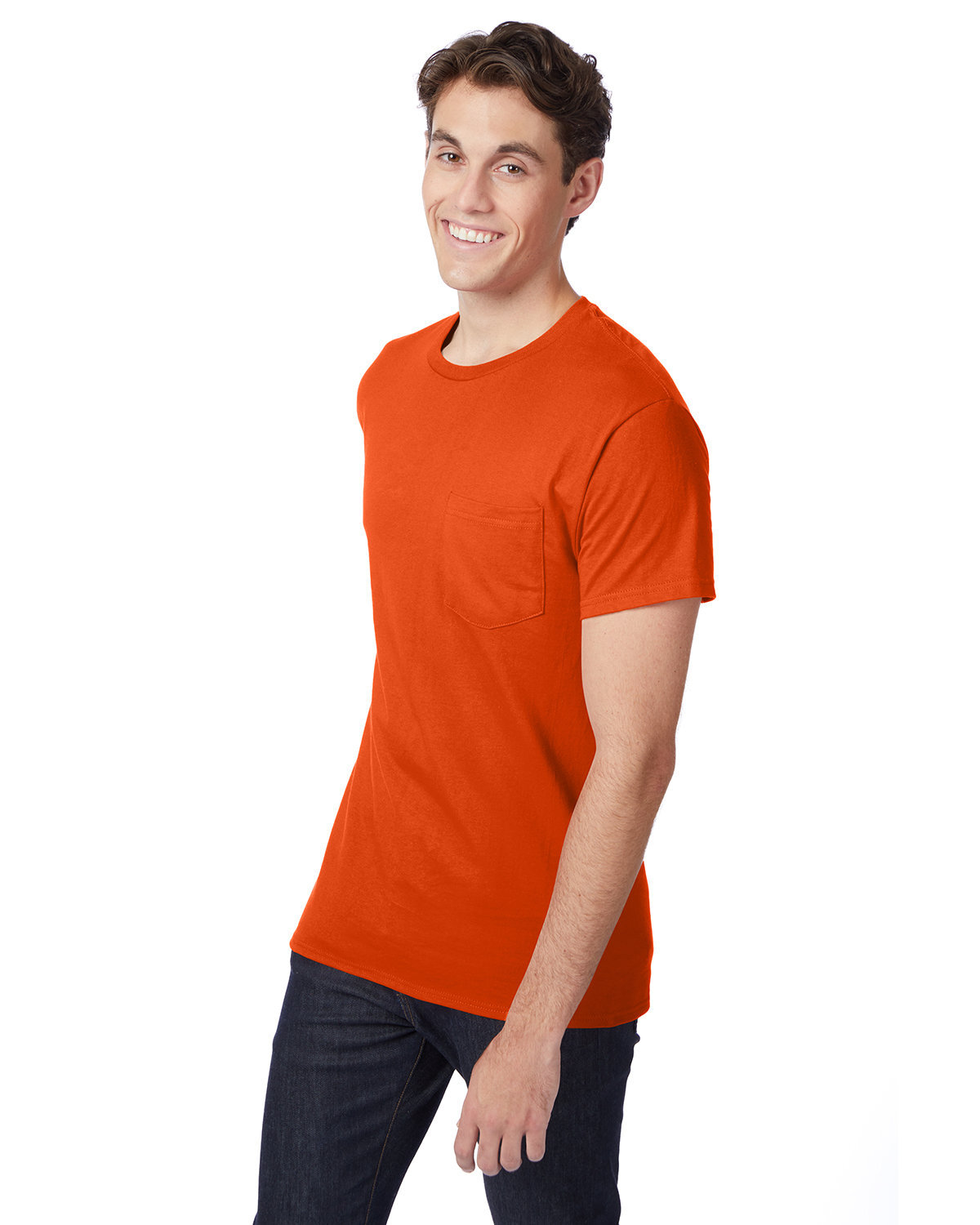 Hanes Men’s Authentic-T Plain Crew Neck Short Sleeves Pocket T-Shirt 5590