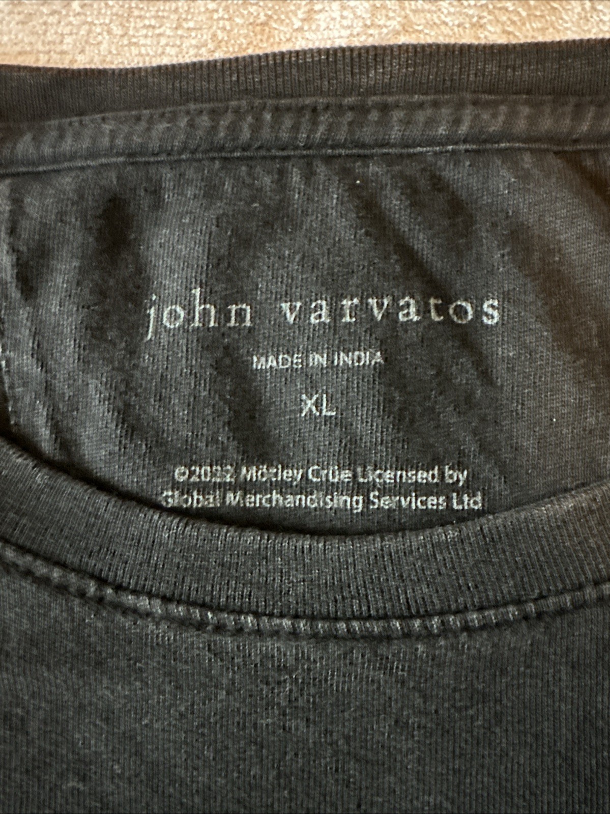 John Varvatos Mötley Crüe Black T-Shirt XL Rare Artist Collection $148 MSRP