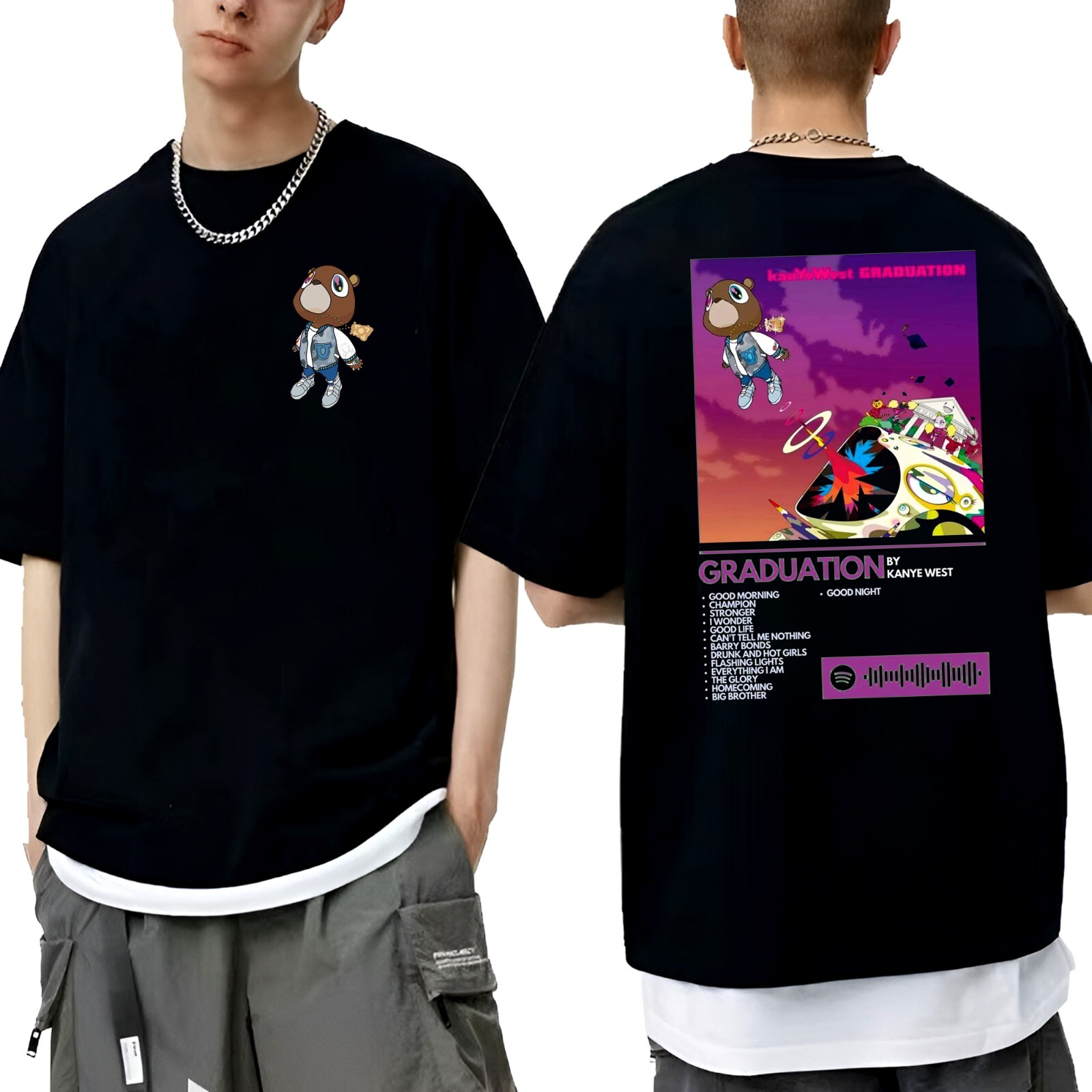 New Rare Kanye West Album Tour Gift Family Black S-235XL T-Shirt 1D759