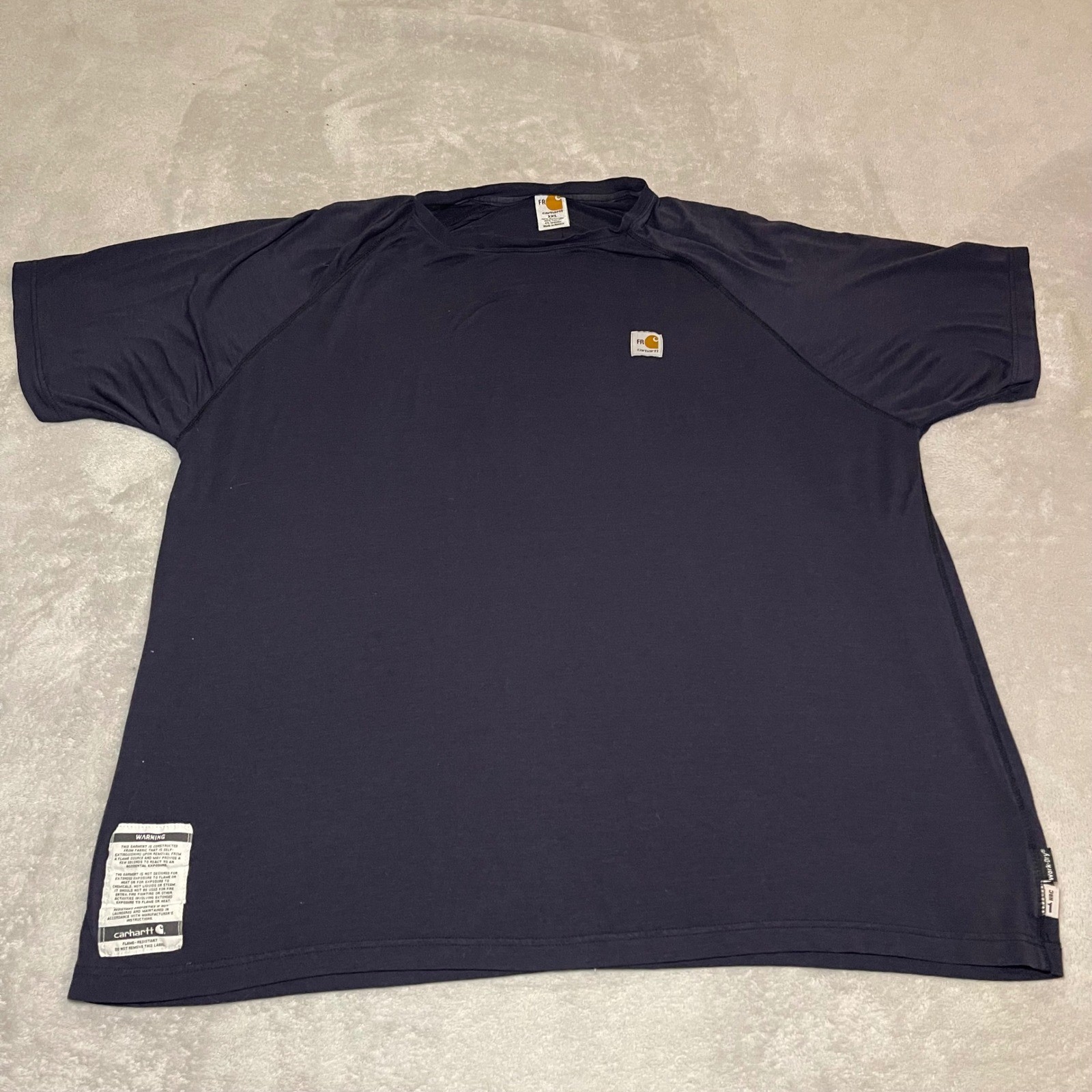 Carhartt FR Flame Resistant Work-Dry T-Shirt Mens 2XL Dark Navy Blue FRK008 DNY