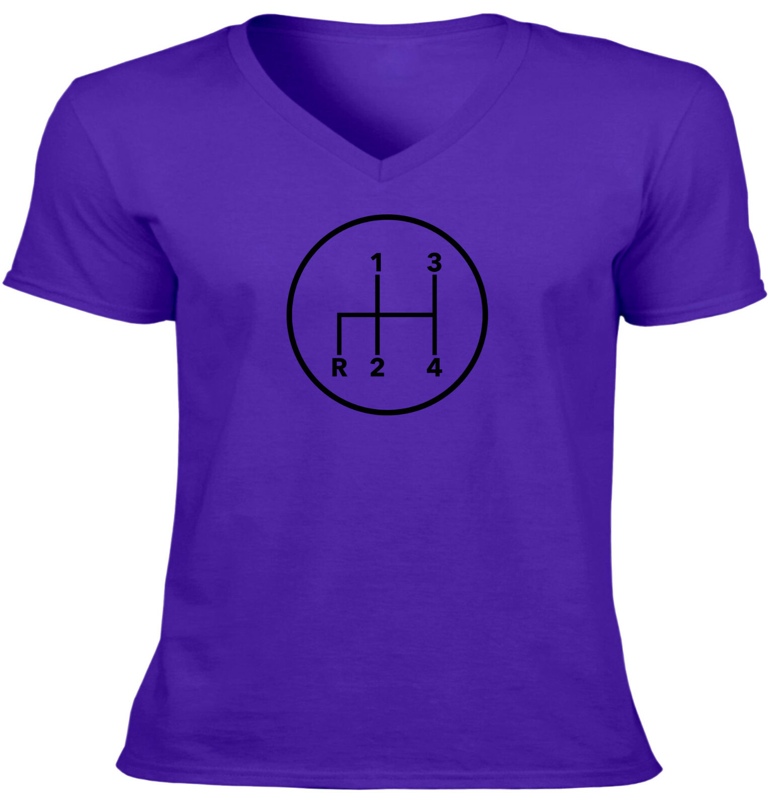 Manual Transmission Shift Pattern 4 Speed Stick Mens V-neck T-Shirt Gearshift