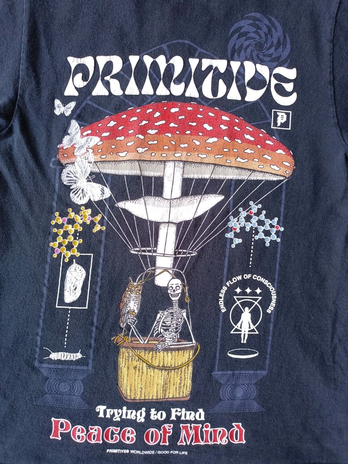 Primitive Skateboarding T-Shirt Men’s Size Small Graphic Print Black Shirt