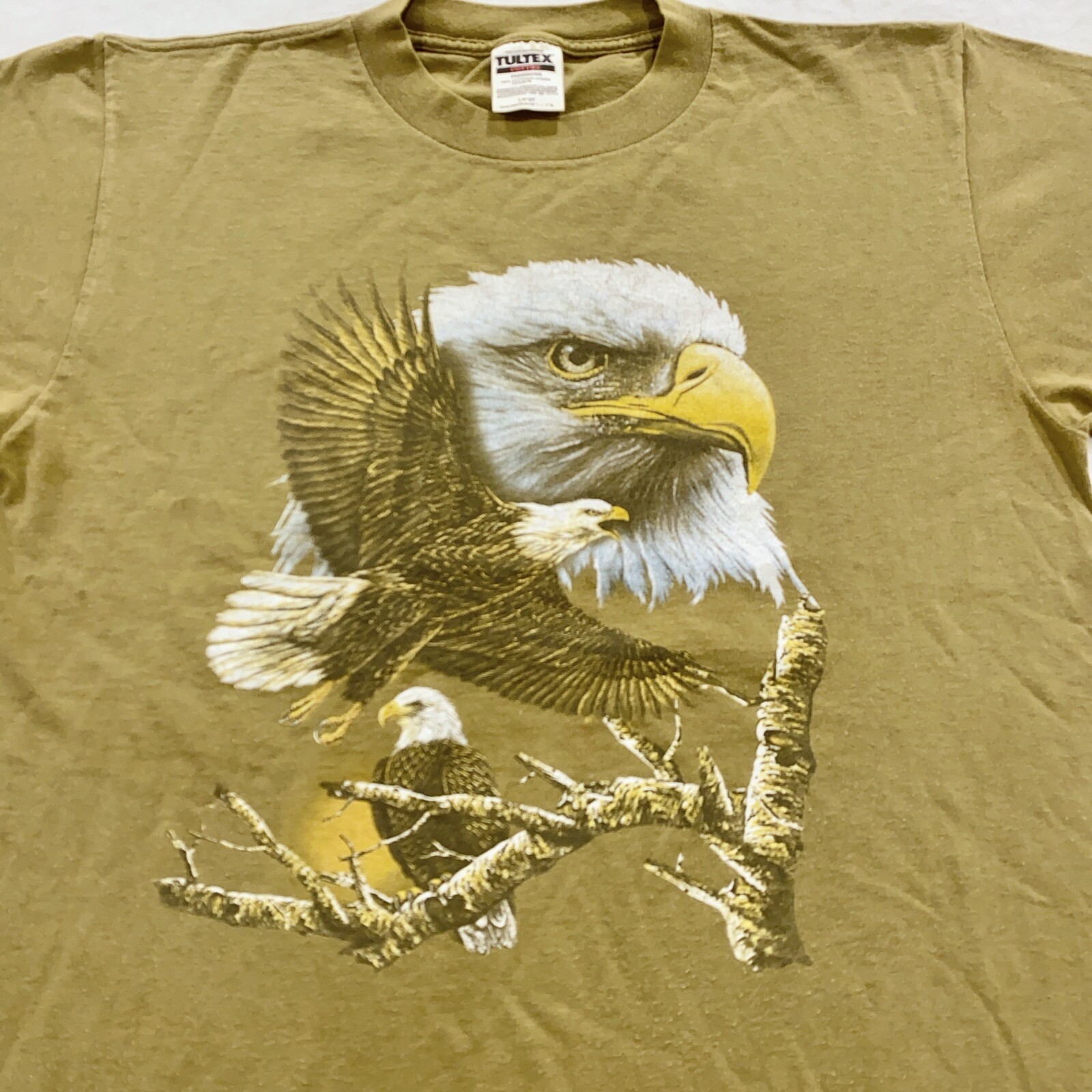 vintage 90s AMERICAN BALD EAGLE NATURE T-Shirt LARGE soft animal bird
