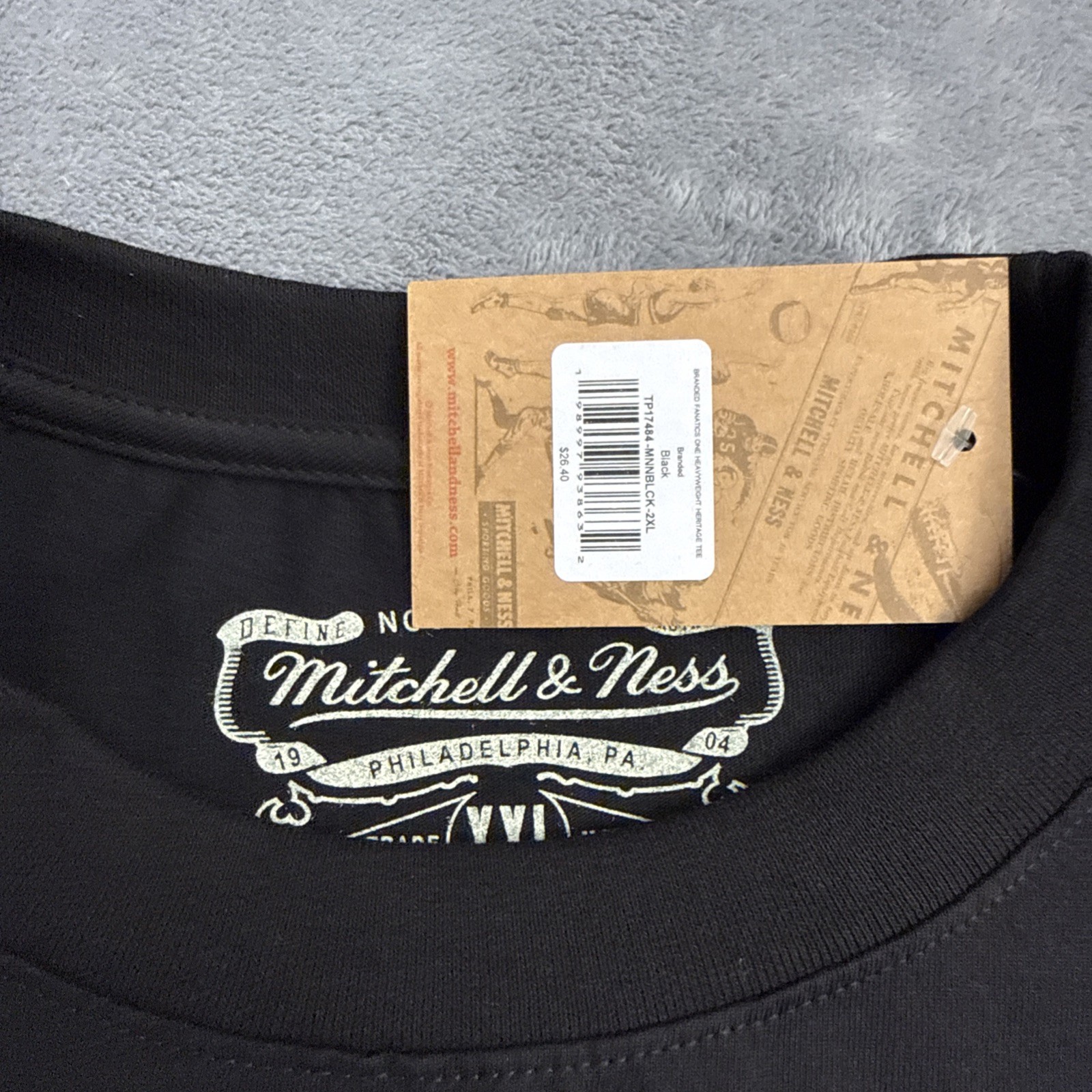 Fanatics New Mitchell & Ness One Logo Heritage Black Promo T Shirt 2XL