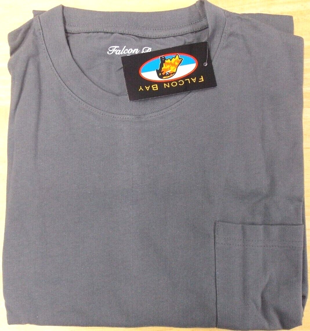 Falcon Bay Short Sleeve Pocket Tee, XLT – 7X/8X Big and Tall Pocket T, Charcoal