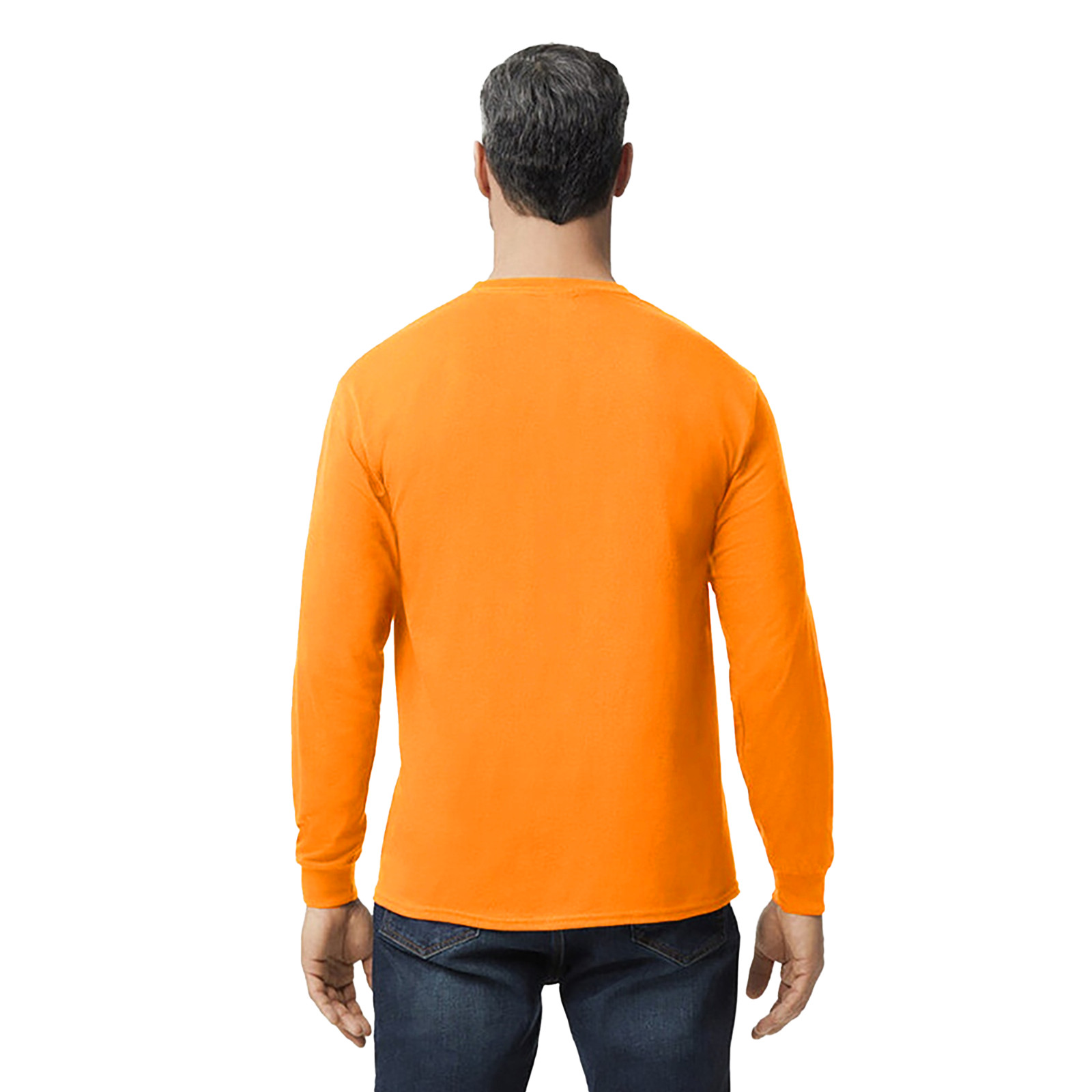 Gildan Safety Green & Orange Mens Tee Crewneck Long Sleeve T-Shirt S-3XL – 5400