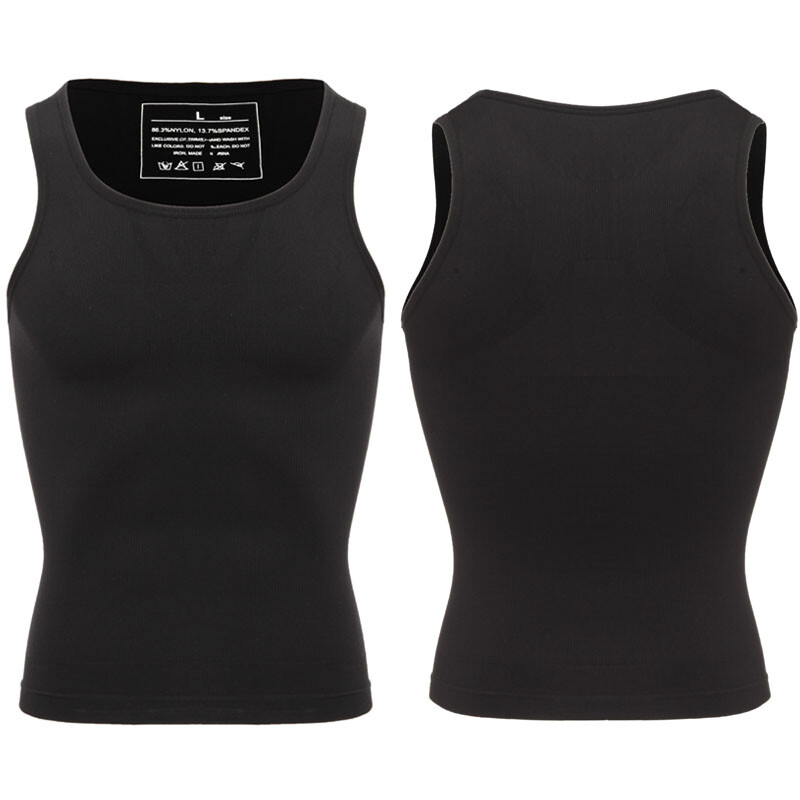 Men Compression Shirts Slimming Body Shaper Vest Tank Tops Abdomen Gynecomastia