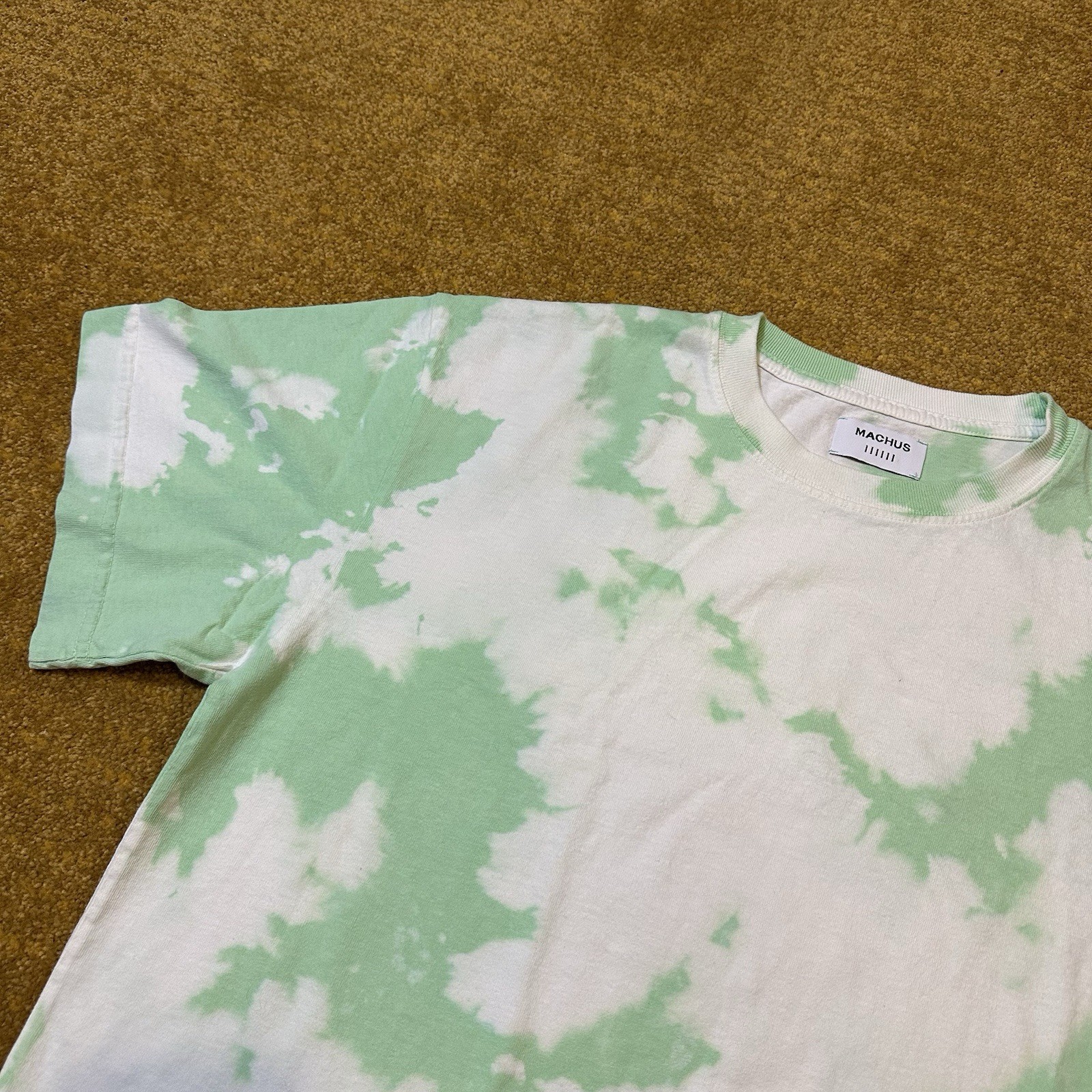 Medium Machus Private Label Tie Die Premium T Shirt Key Lime Green White PDX