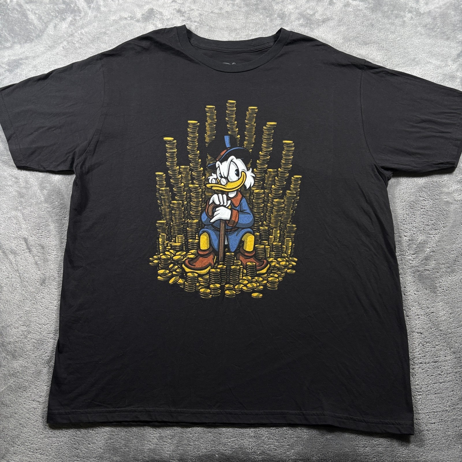Disney T-Shirt Mens XL Black David Kopet Game Of Coins Scrooge McDuck Cartoon
