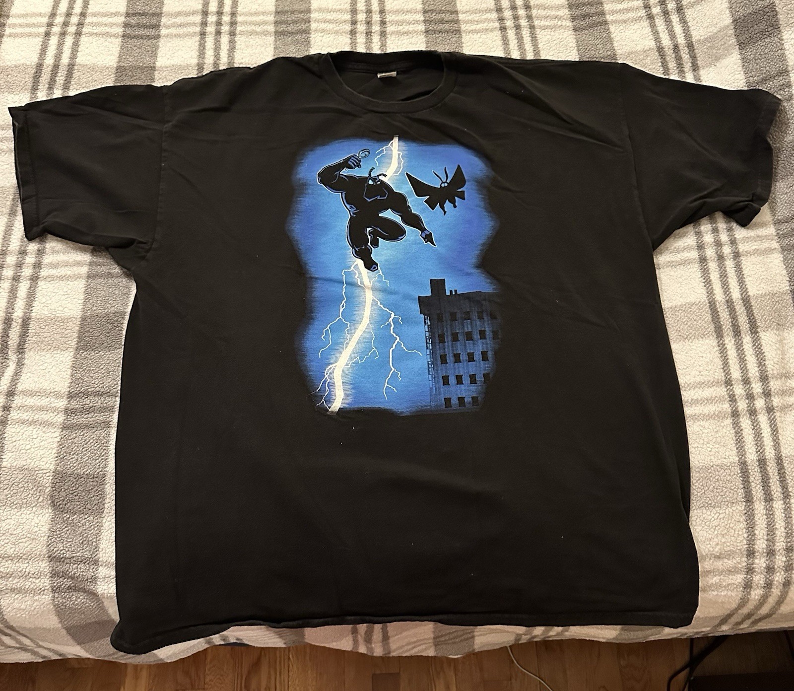 The Tick & MothMan Fury Graphic T-Shirt Black TeeFury 2XL 90’s Cartoon