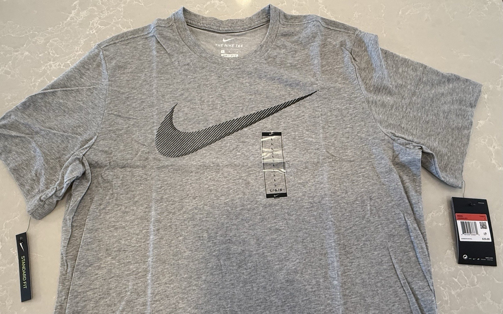 Nike Mens Dri-Fit Training T-Shirt ~ White & Grey ~ Choose Size S, M, L, XL
