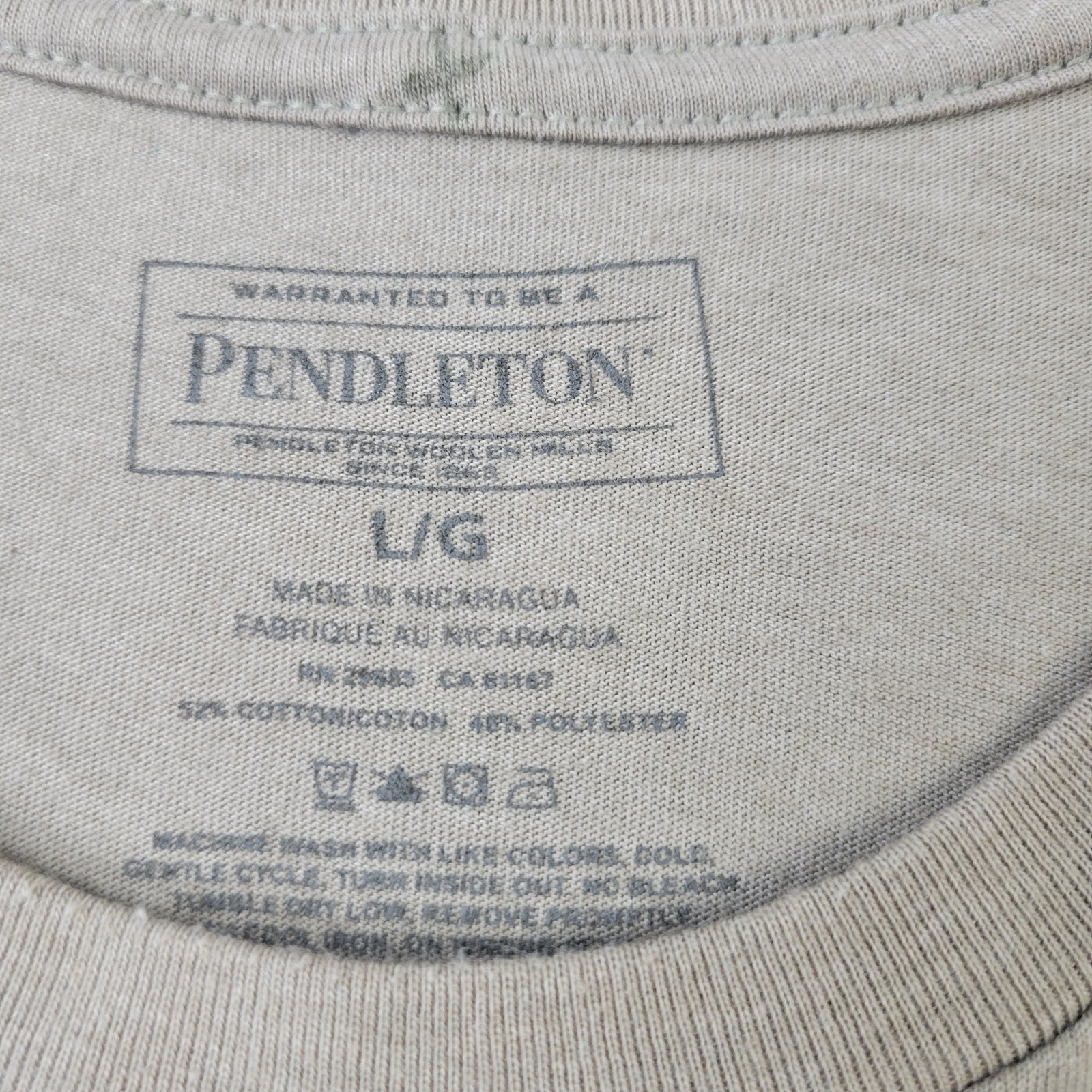 Pendleton Shirt Mens Large Beige Cascadia Skull 1863 Graphic