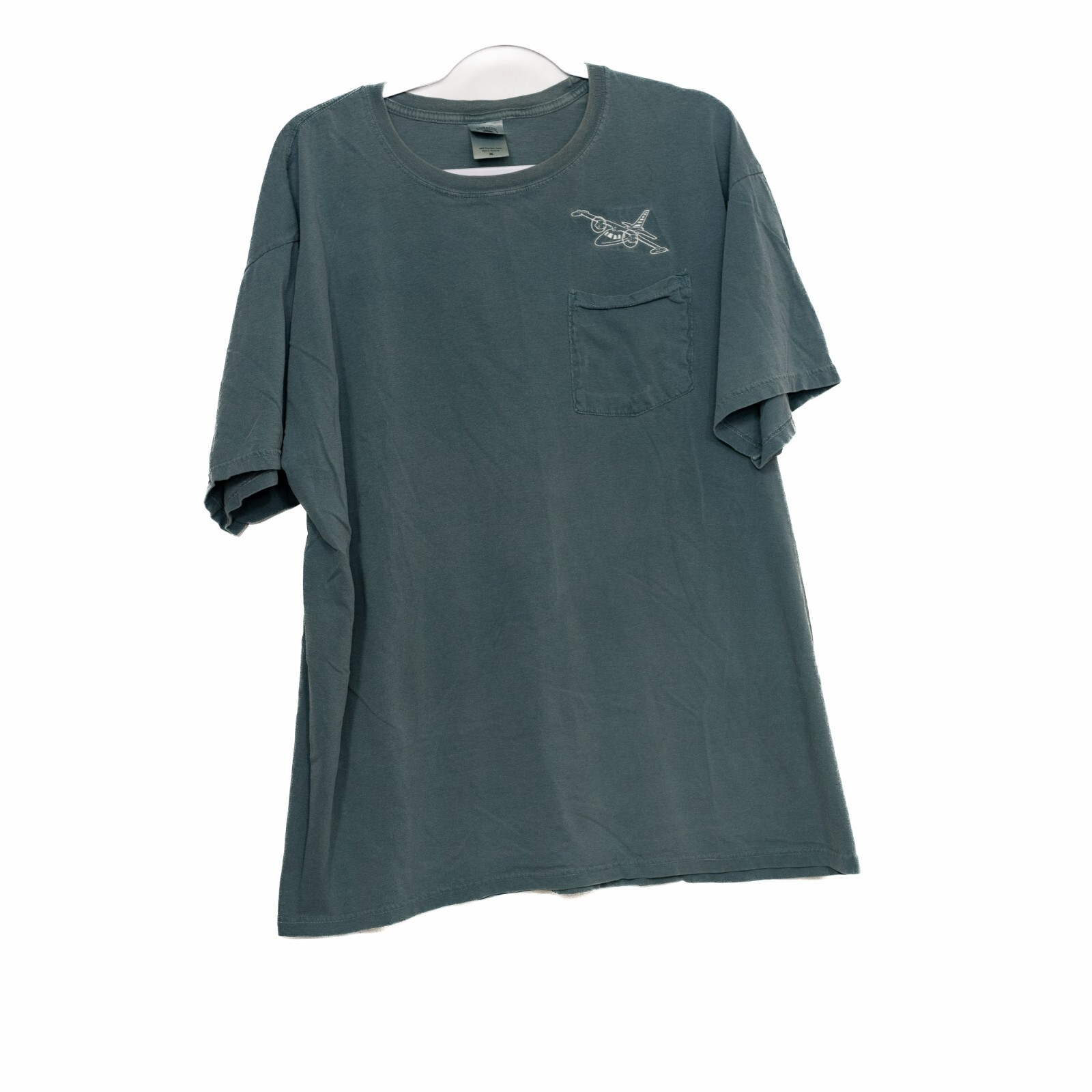 Authentic Pigment Mens Pure Blue T-Shirt Pocket Short Sleeve Round Neck Size XL