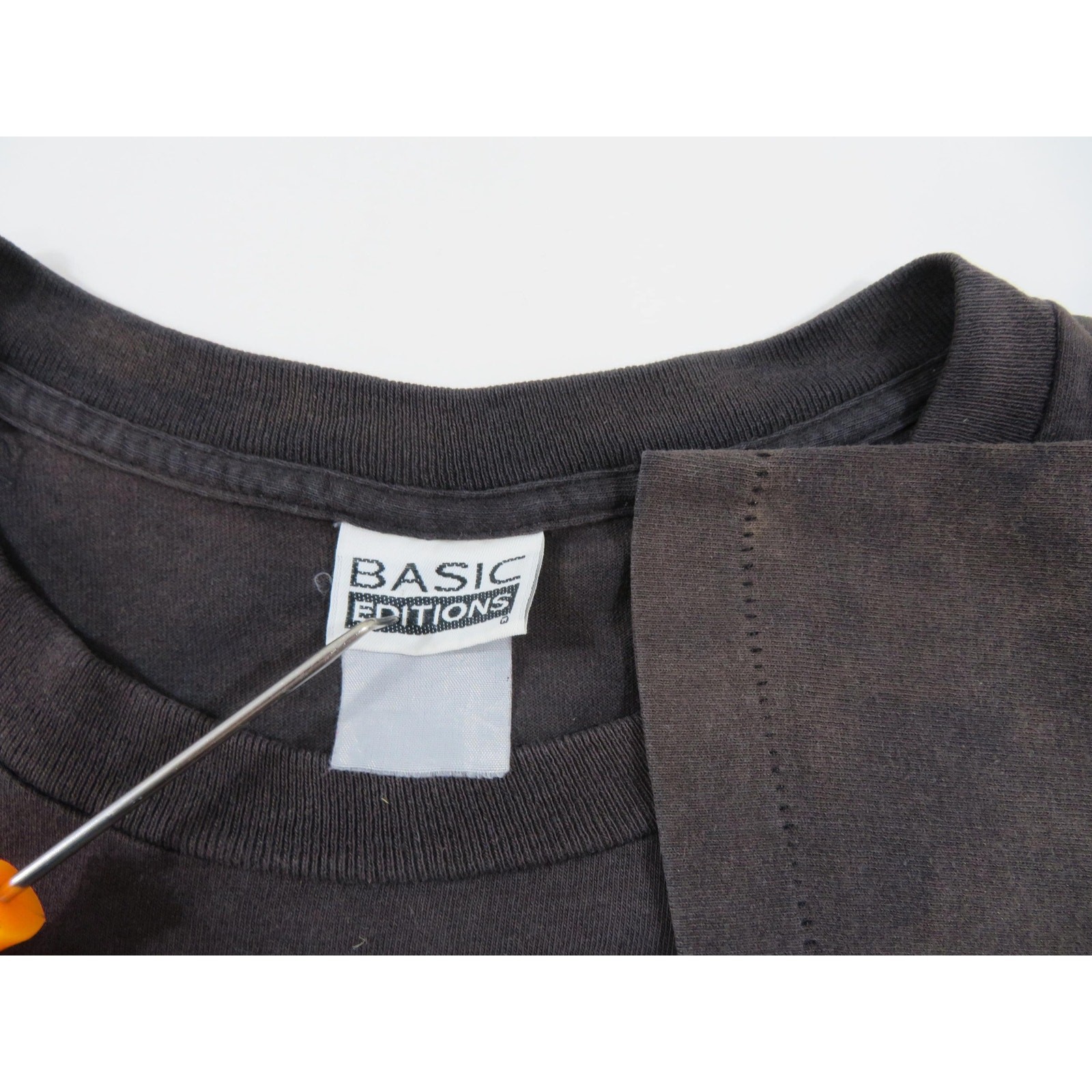 Distressed Pocket T-Shirt, Basic Editions, Plain Blank, Black Sz 3XL 1990s