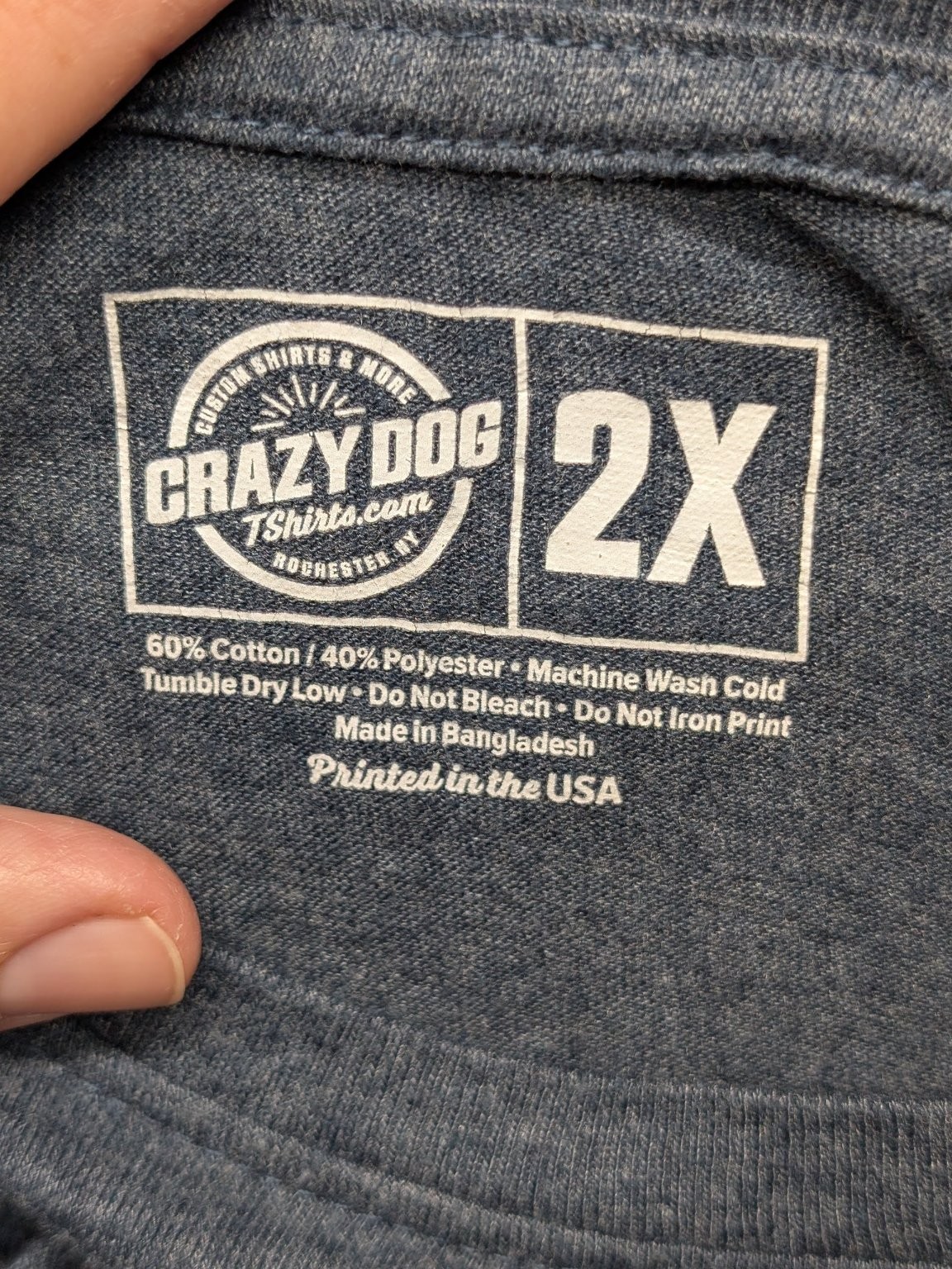 Crazy Dog Men’s T-Shirt 2X Heather Navy Be Excellent To Each Other Chest 46″ GUC