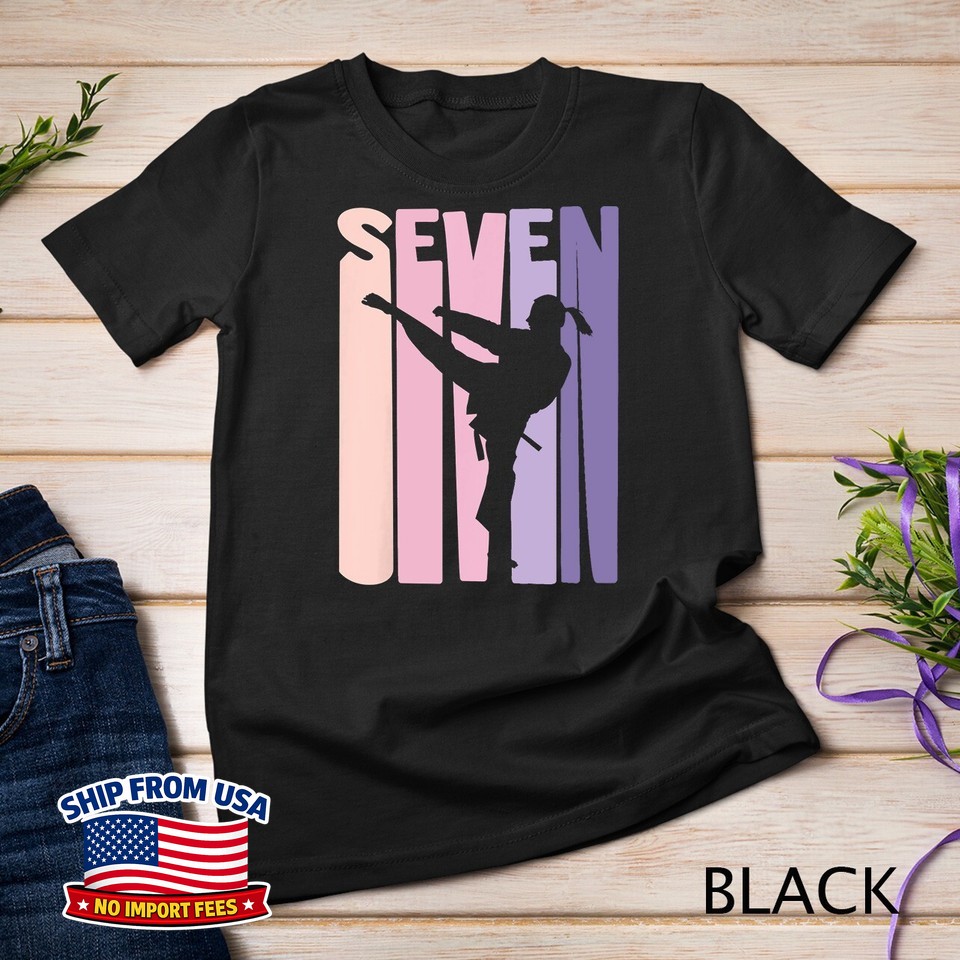 7th Birthday Karate Taekwondo Martial Arts Girls T-Shirt