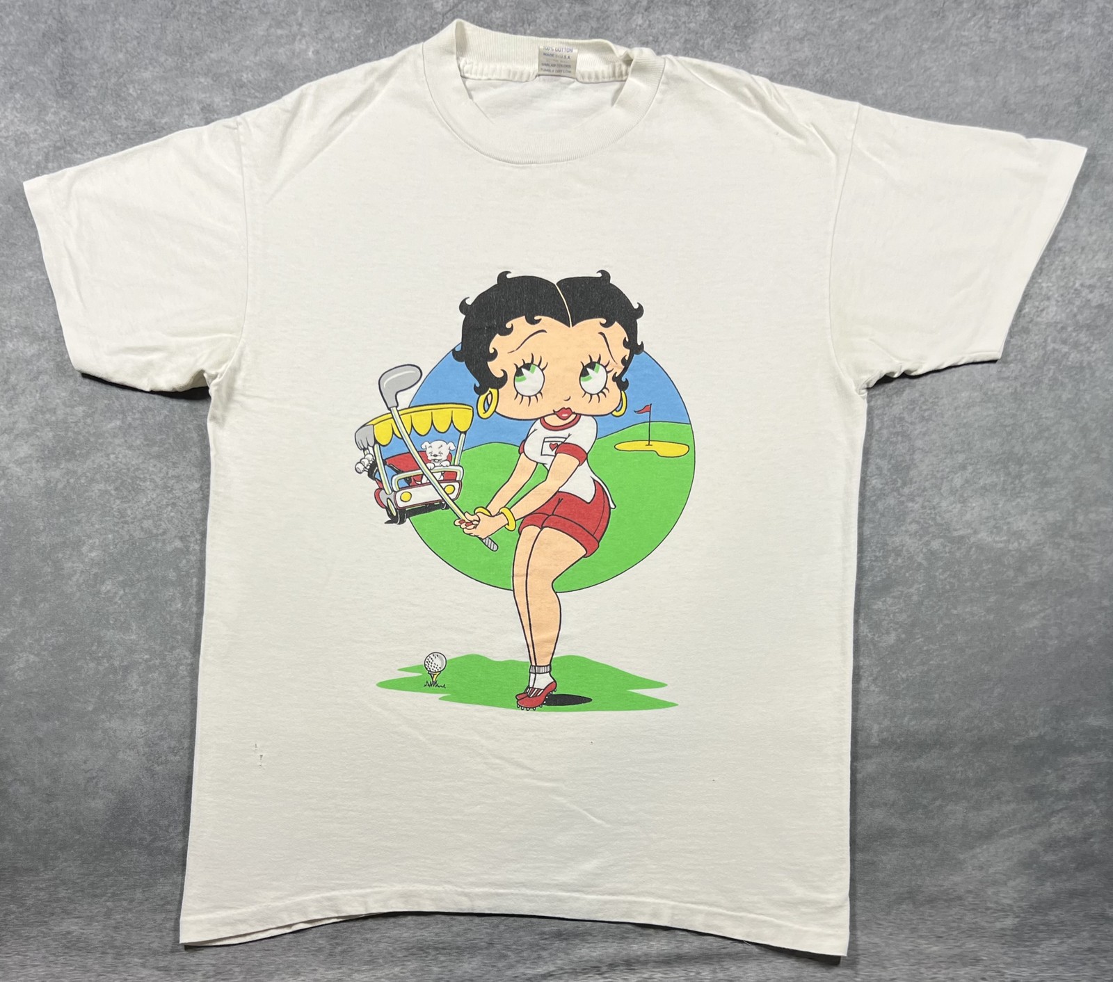 Vintage 1993 Betty Boop Golf White T-Shirt Size L