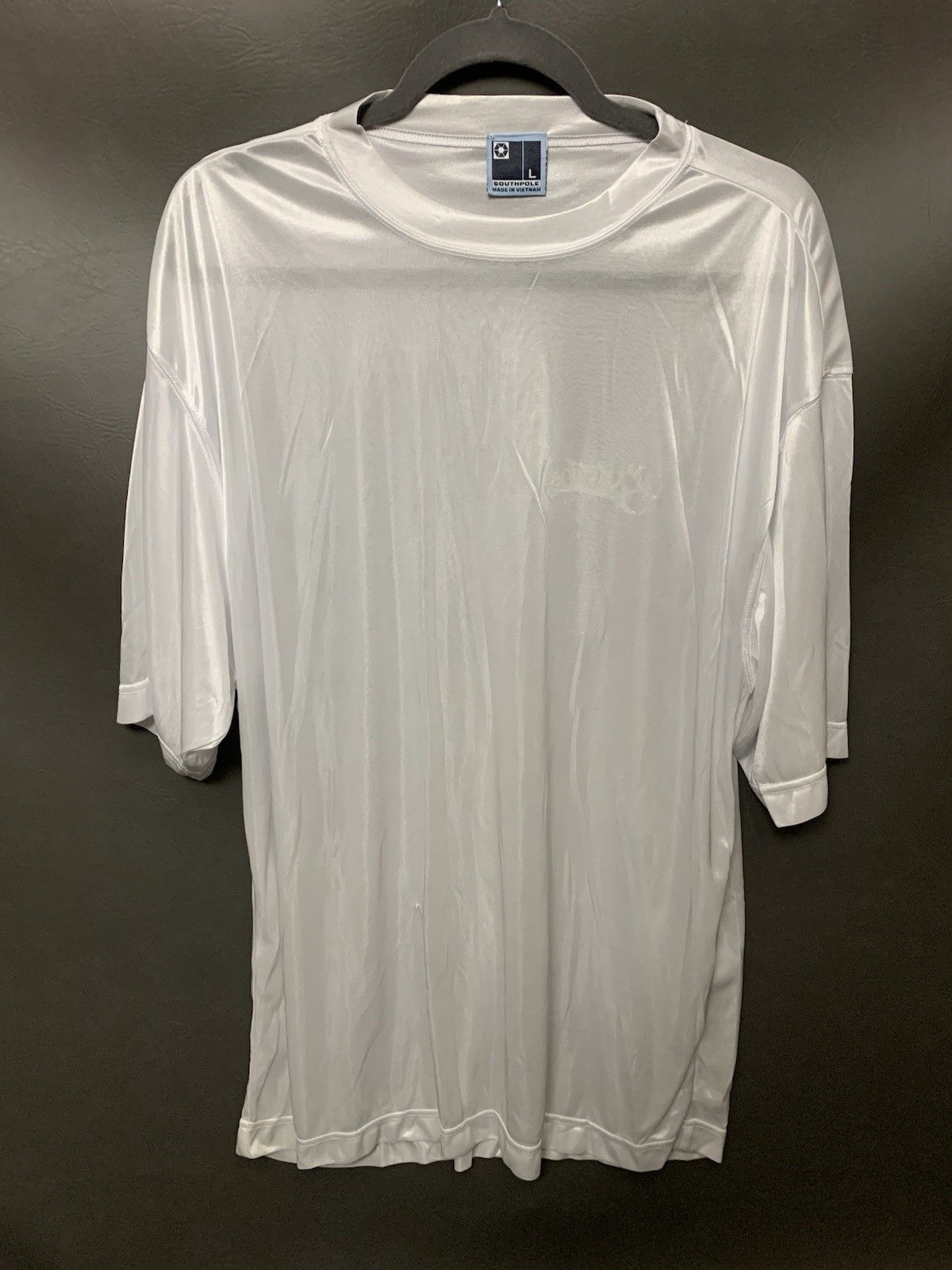 Southpole White Satin Shirt Semi-Sheer, Men’s Large