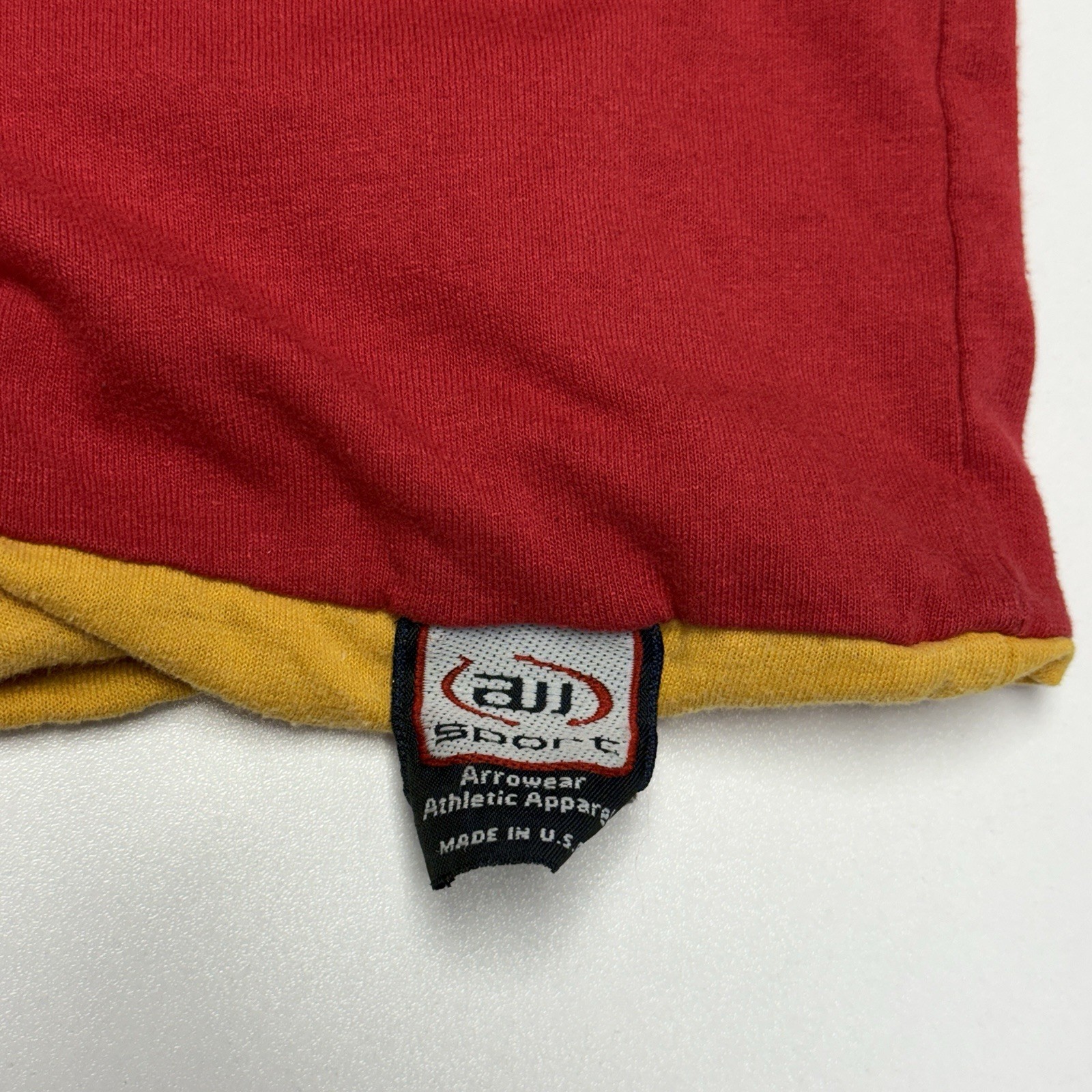 Vintage 90s Double Face Phys Ed T Shirt Mens XL Red/Yellow USA