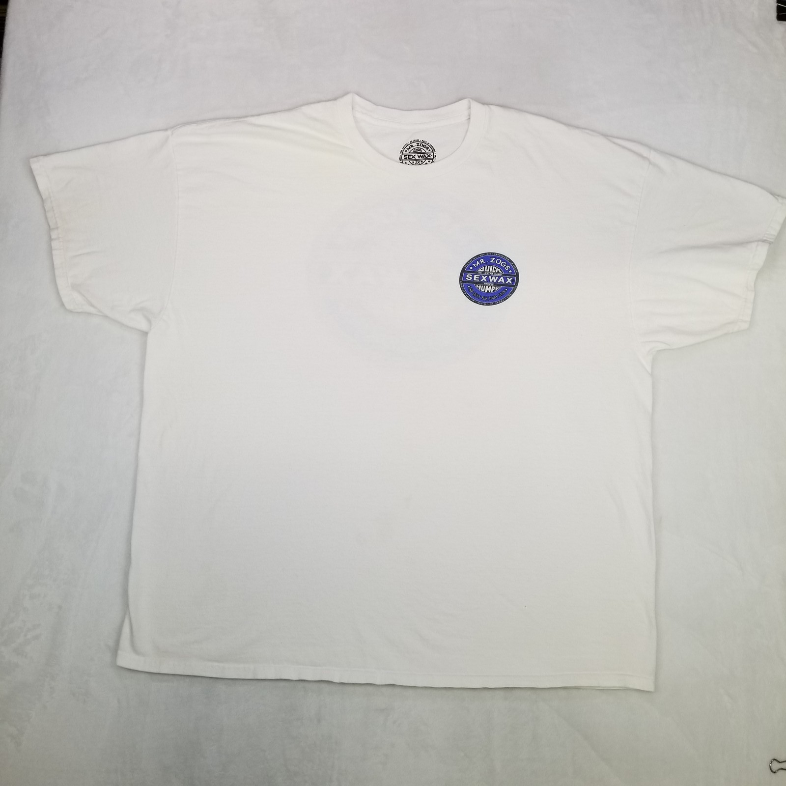 Mr. Zogs Sex Wax T-Shirt White Men’s 2X Large The Humps Surf Logo Surfing Casual