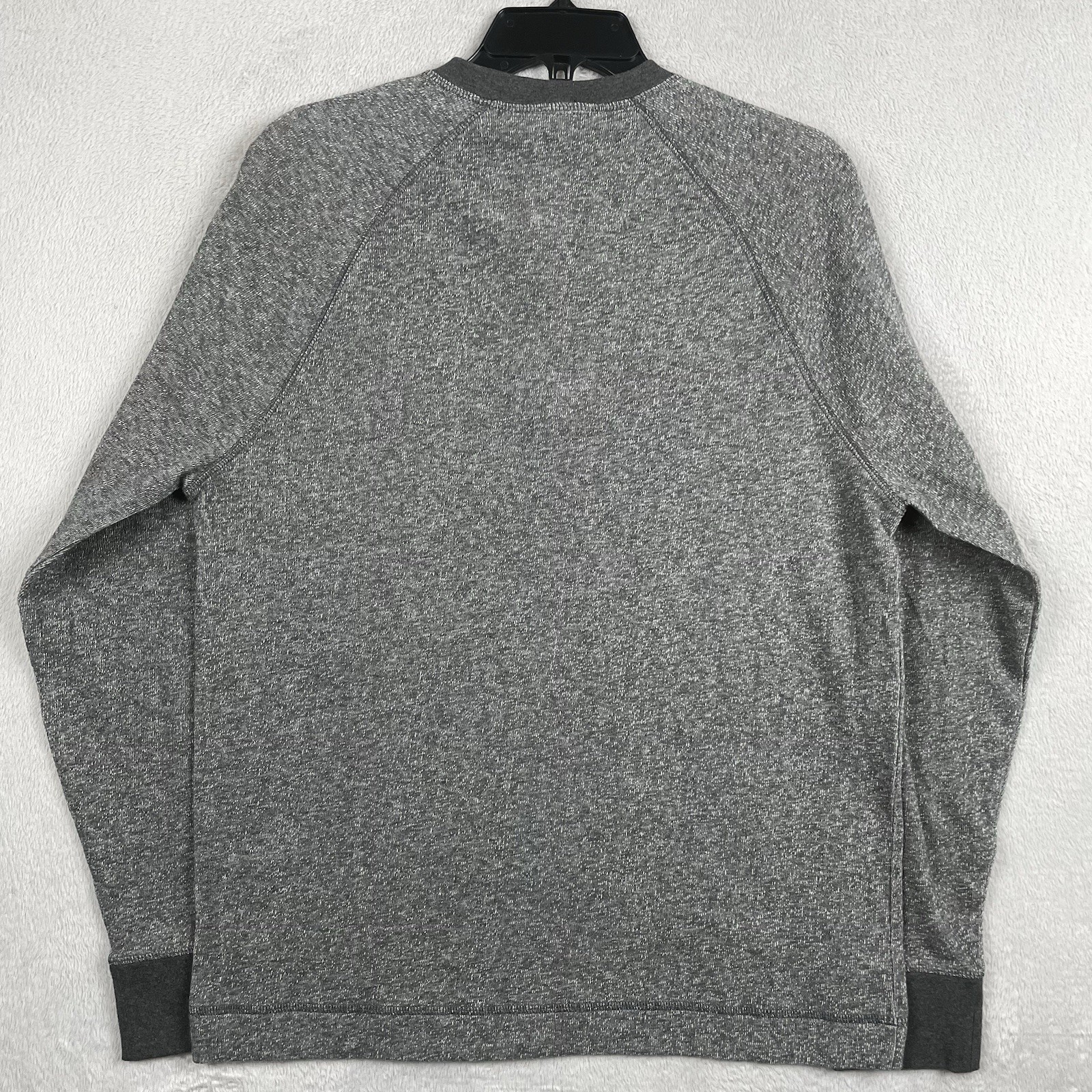 New Banana Republic Henley Shirt Mens Large Heather Gray Long Sleeve Preppy NWT