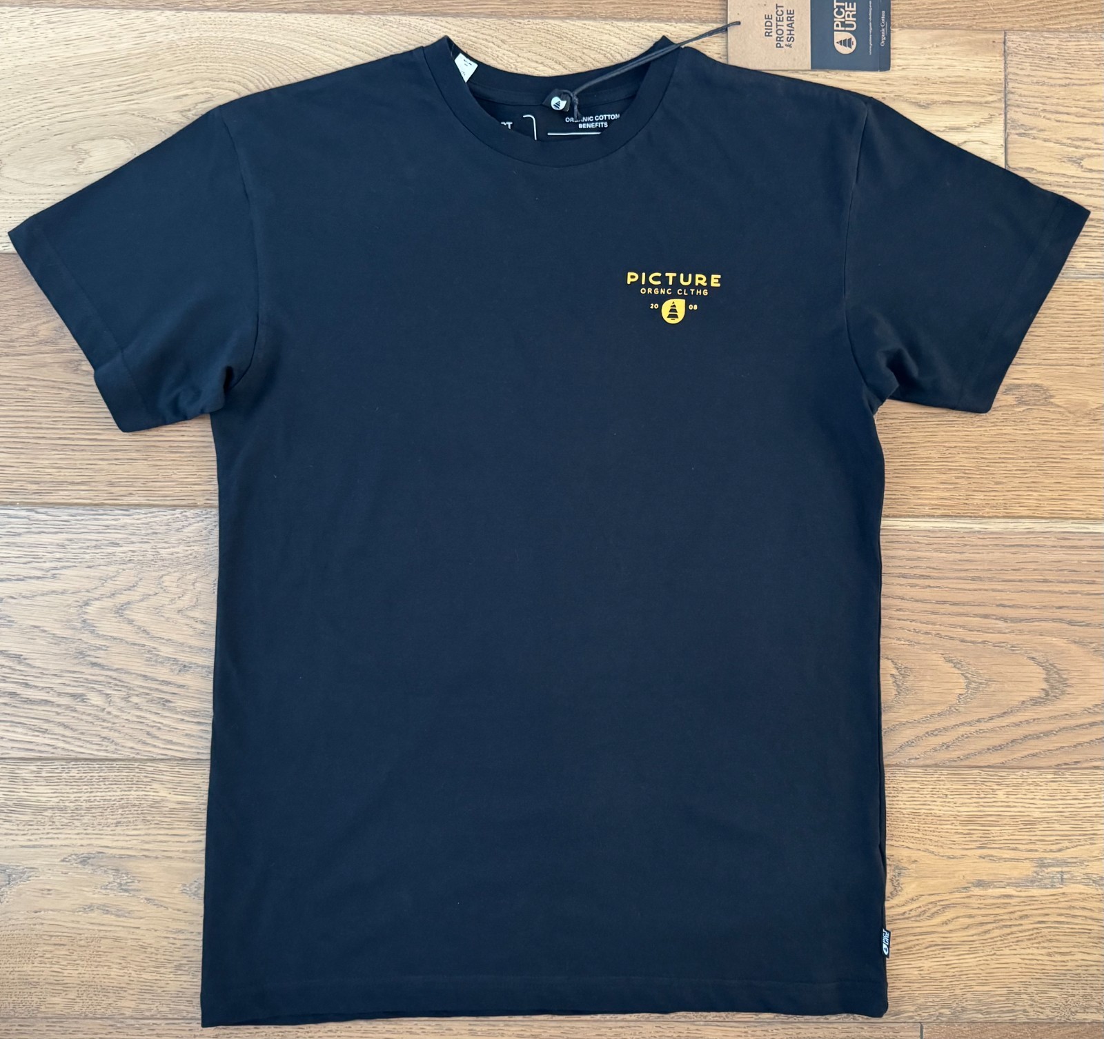 PICTURE Organic Clothing Men’s T-Shirt Black USIL TEE 100% Organic Cotton New