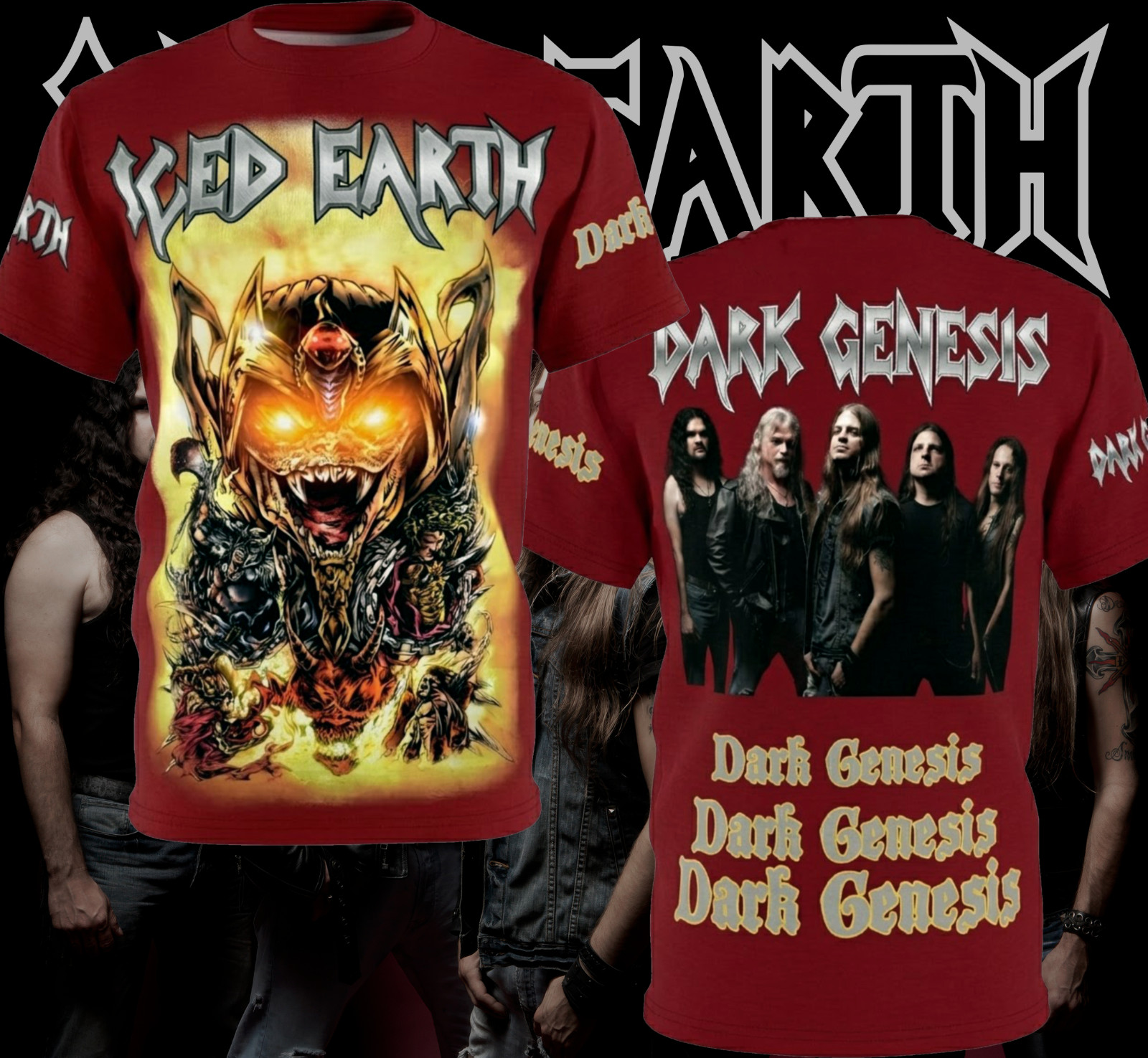 Rare Dark Genesis ABlum By Iced Earth Band 3D T-shirt S to 5XL 2F2048