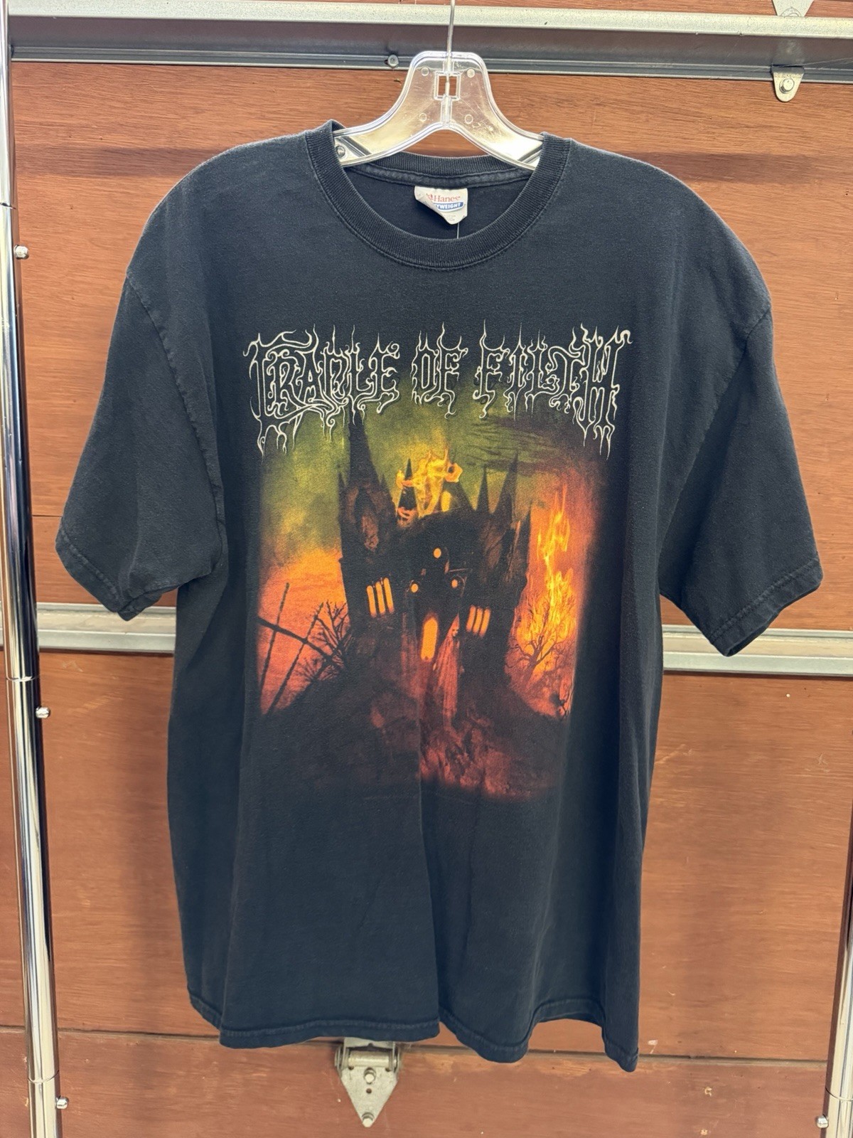 Vintage 2000s CRADLE OF FILTH Cemetery And Sundown Faded Worn Aged T Shirt Sz L