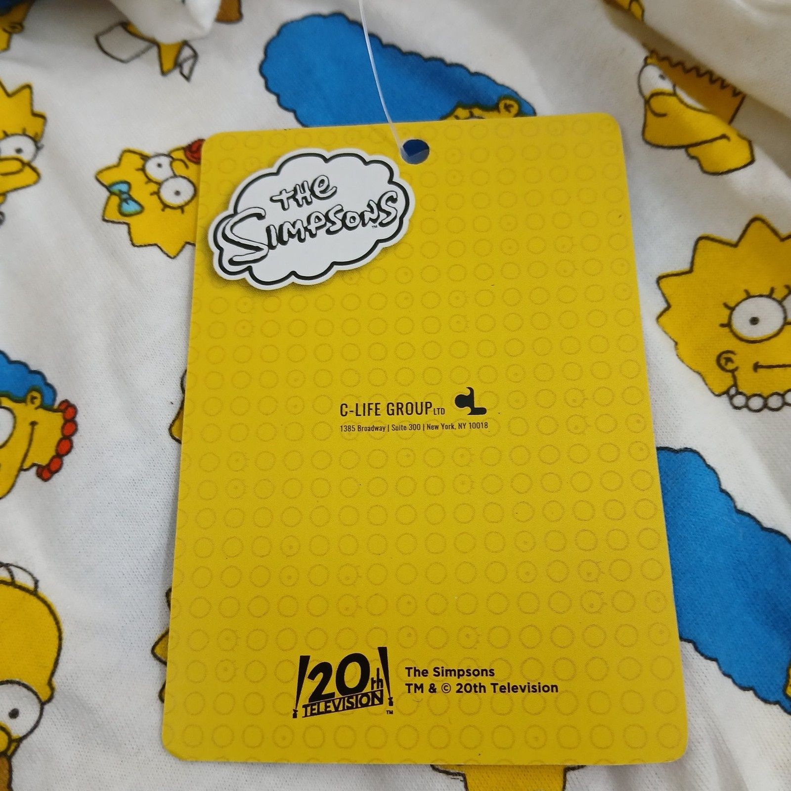 The Simpsons All Over Novelty Character Print White Graphic T-Shirt Small NEW
