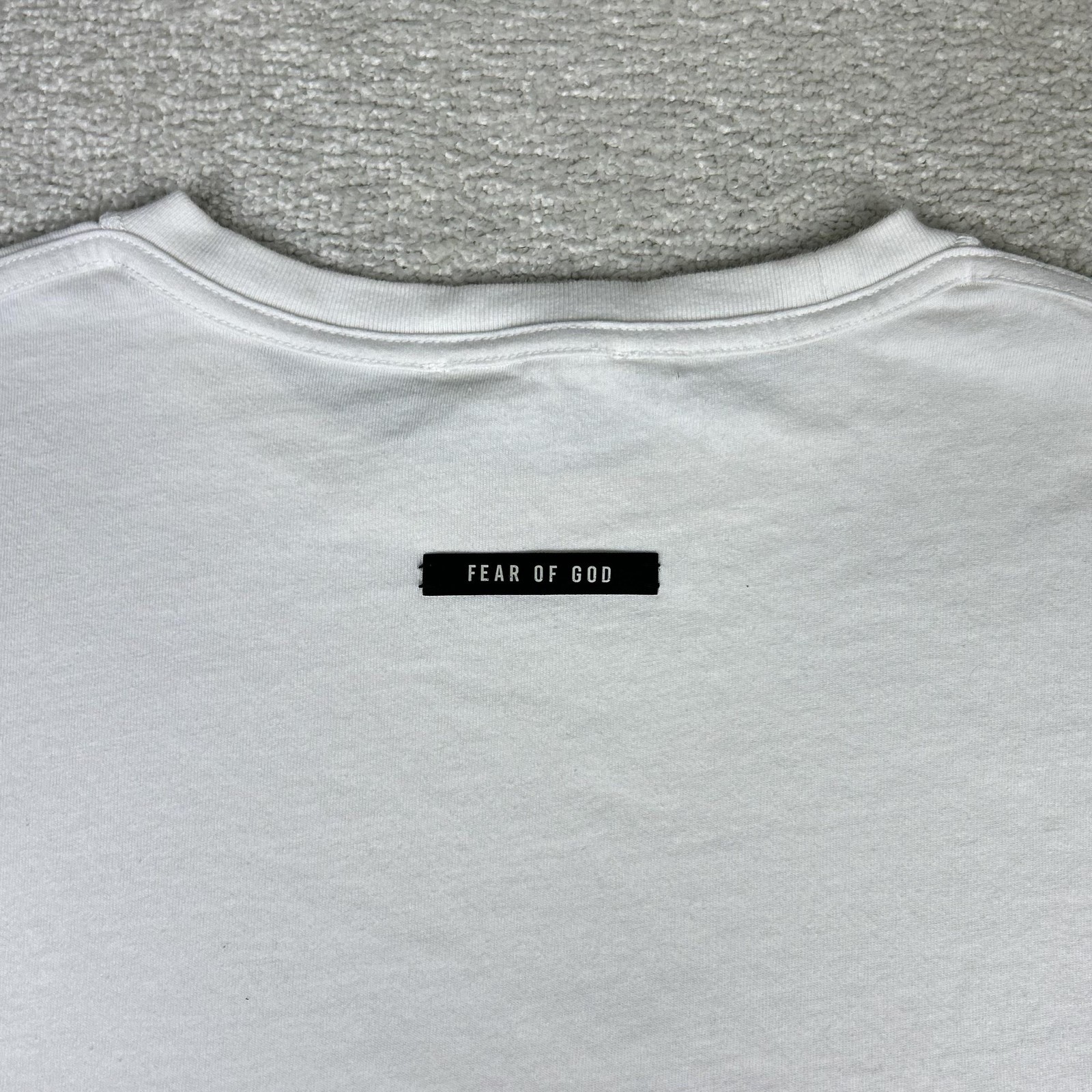 Fear Of God Shirt Mens Large White Sixth Collection FG Reflective Logo Made USA