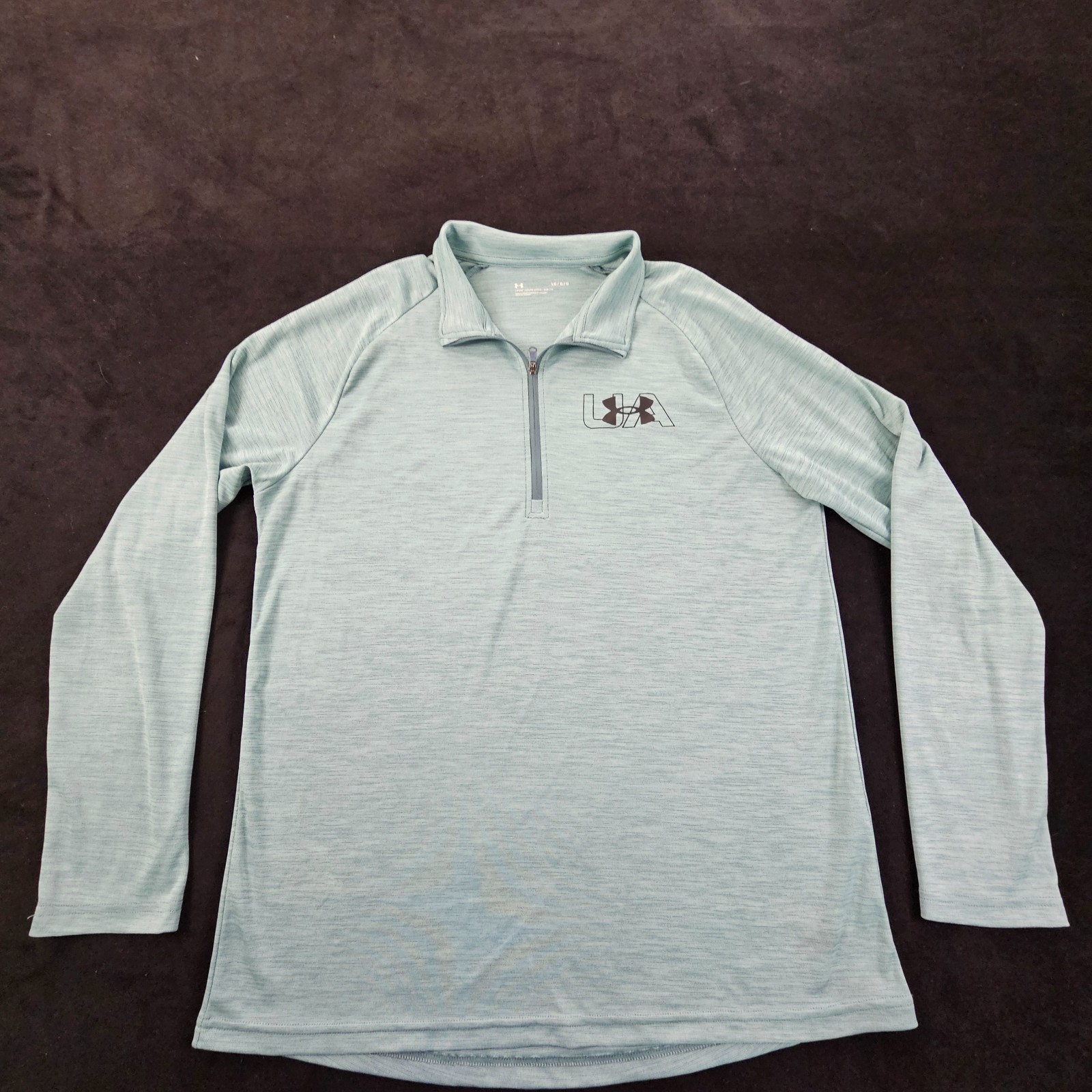 Under Armour Loose Green Long Sleeve 1/4 Zip Collared Performance T-Shirt Mens L