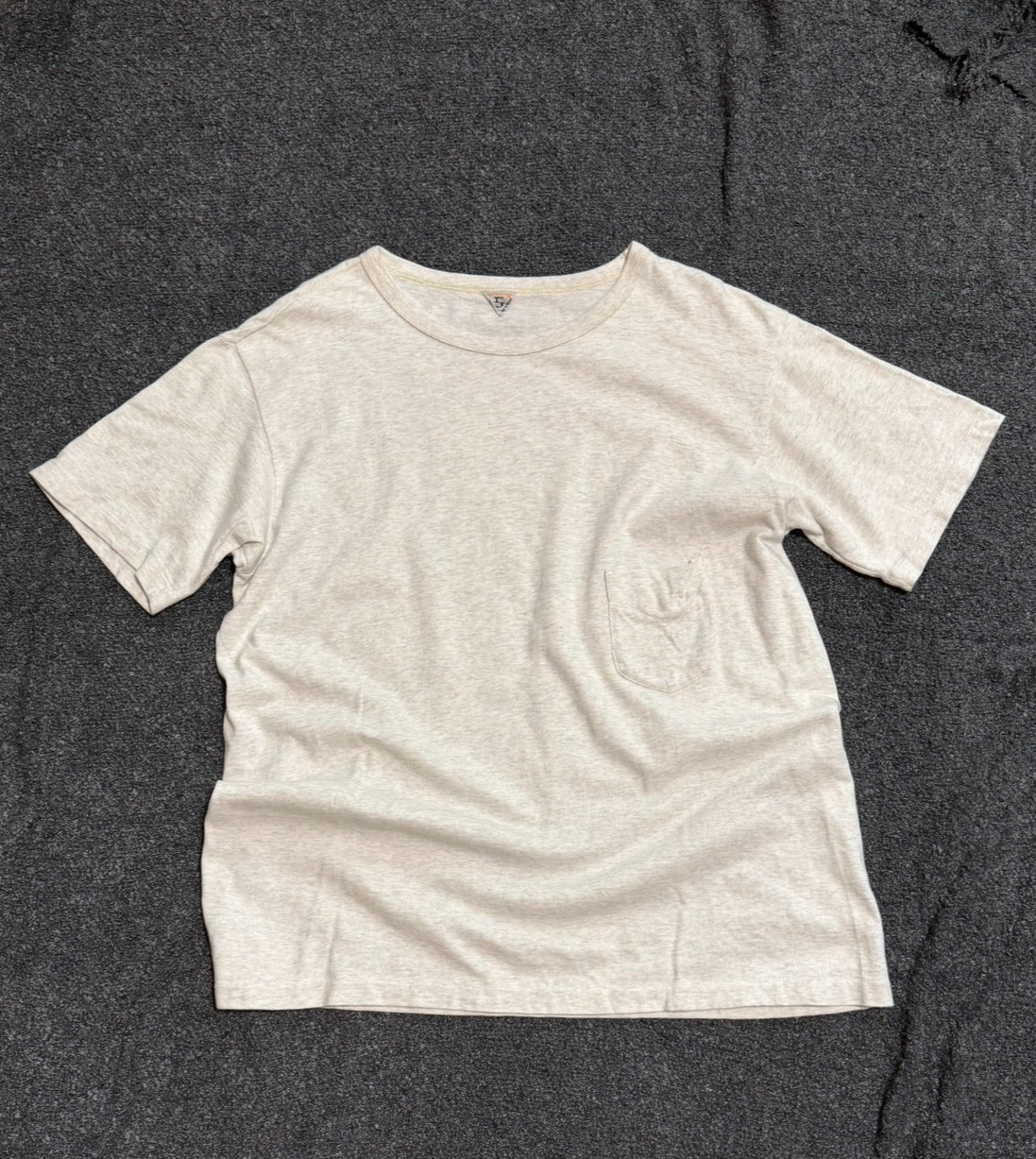 FilMelange Organic Cotton Pocket Tee Gray White Size 5 XL Made in Japan