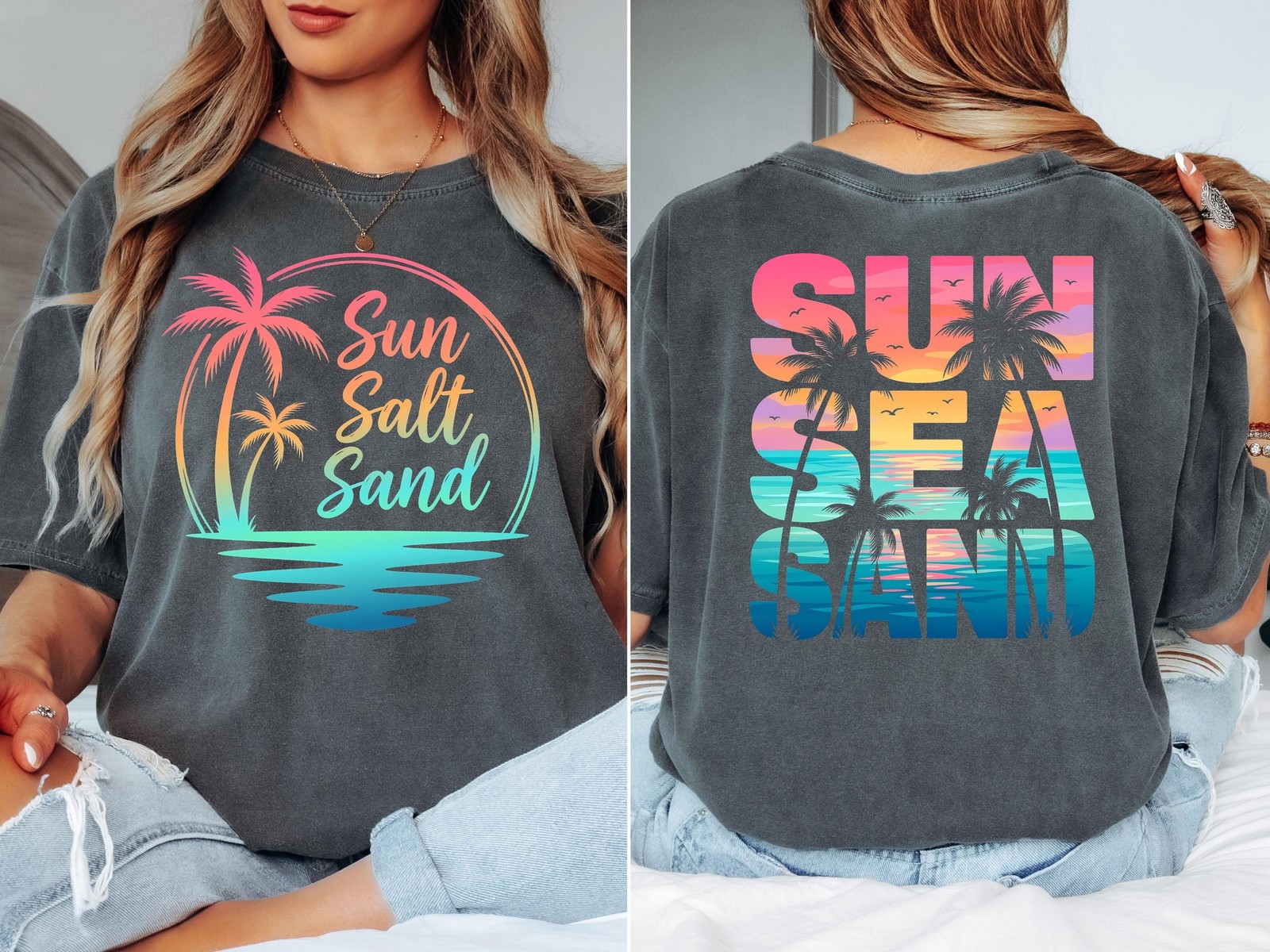 Comfort Colors Sun Salt Sand Shirt, Beach Vacation Shirt, Summer Beach T-Shirt