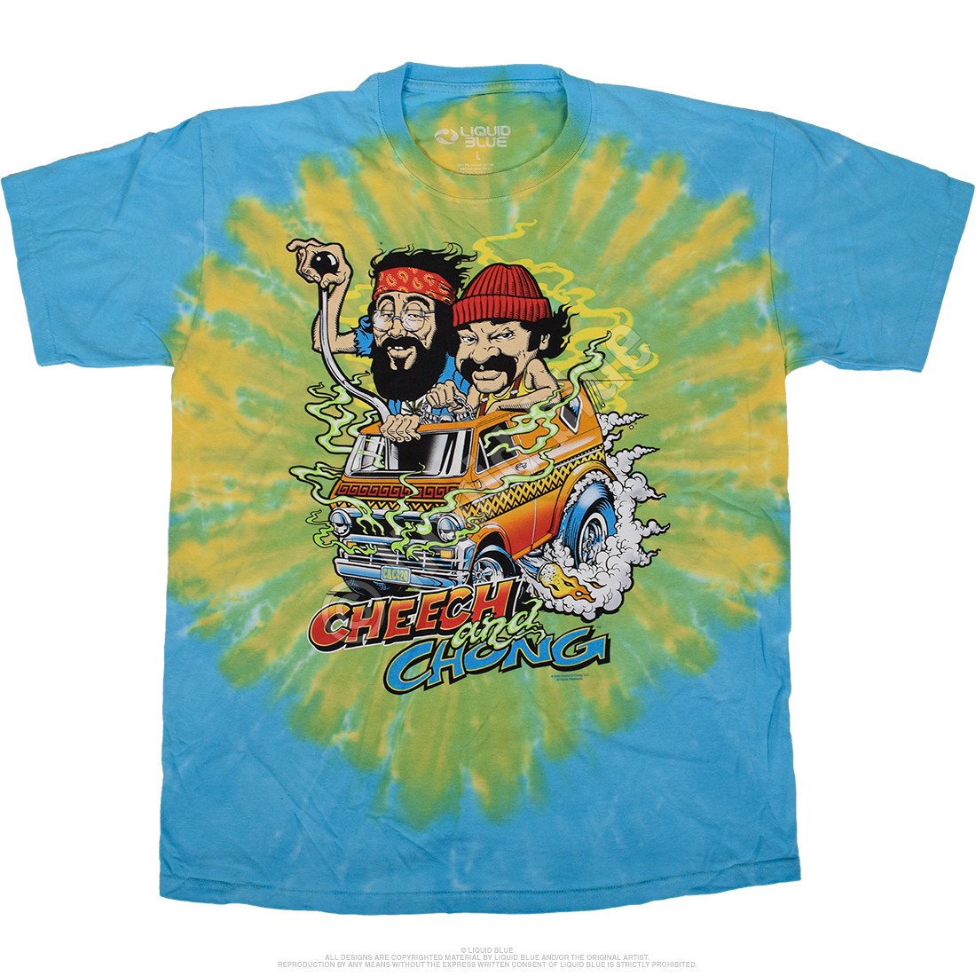 C&C Hot Rod Tie-Dye T-Shirt Liquid Blue
