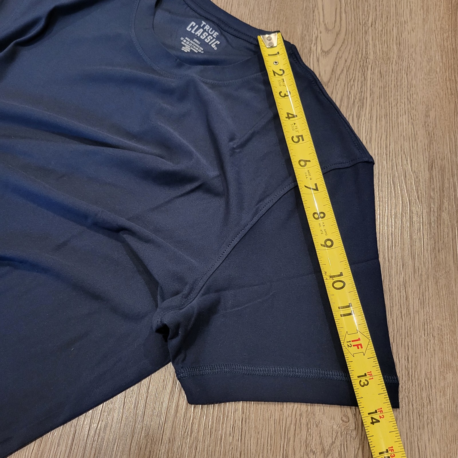 True Classic Men’s Short Sleeve Shirt Active Navy Blue Small Polyester/Spandex