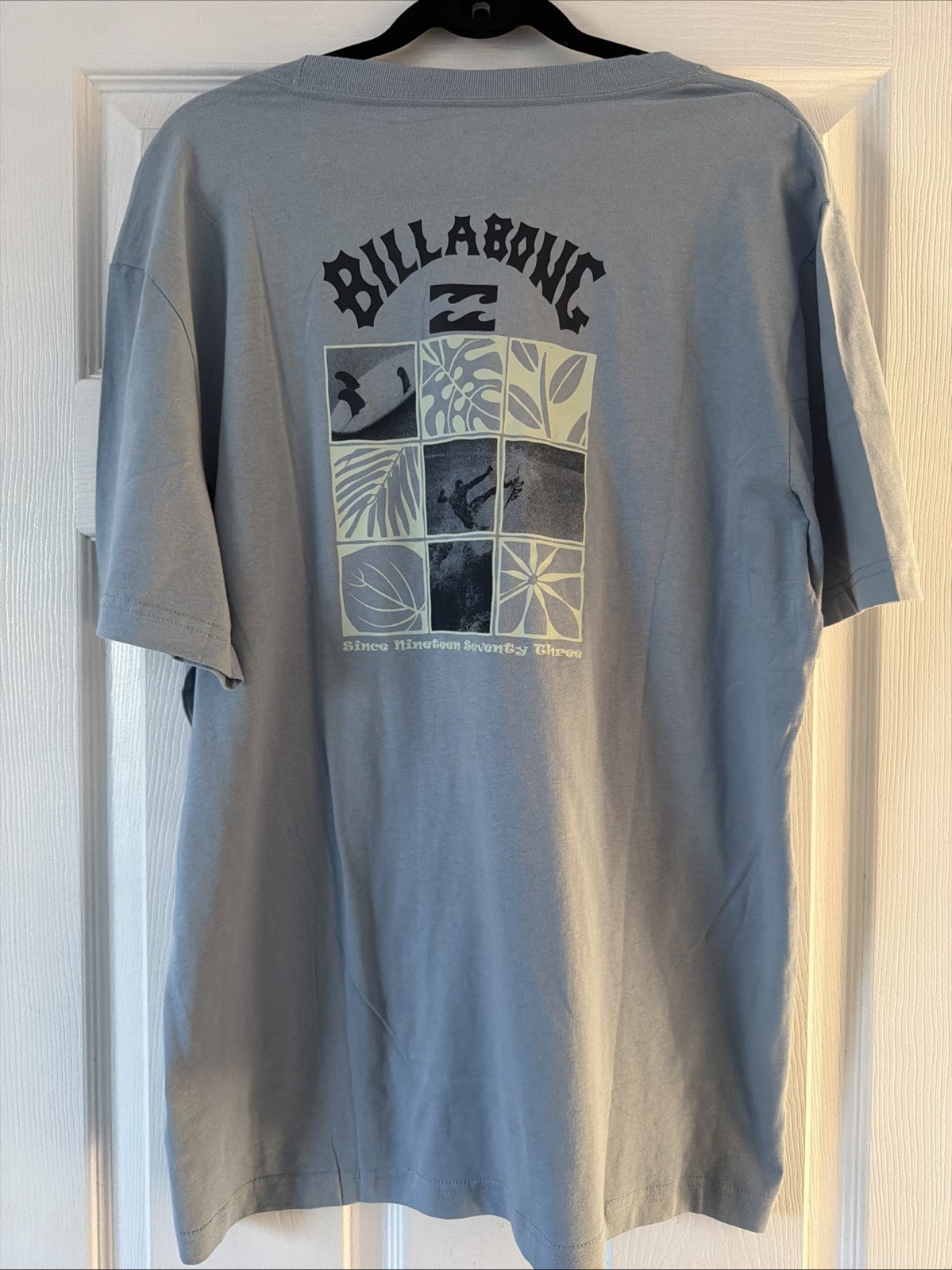 NWT Men’s BILLABONG WYATT CREW Men’s S/S T-Shirt Dusty Blue Surf Logo Large $40