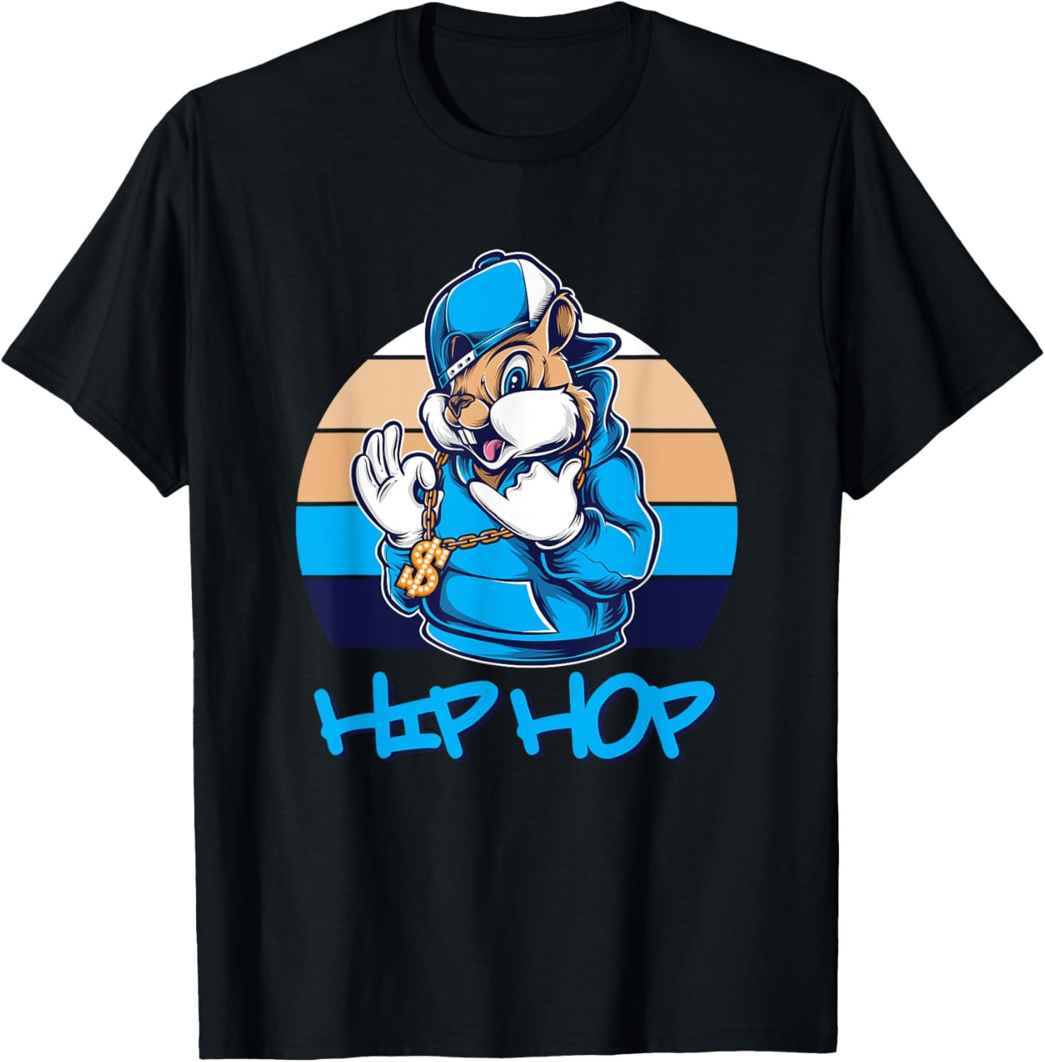 Cool Hipster Hip Hop Chipmunk Style Novelty Graphic Designs T-Shirt