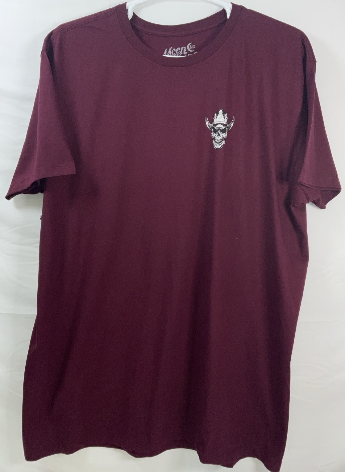 NWT Men Brad Paisley Moon Shine Spirit Skull Cross Guitars T-shirt Burgundy XXL