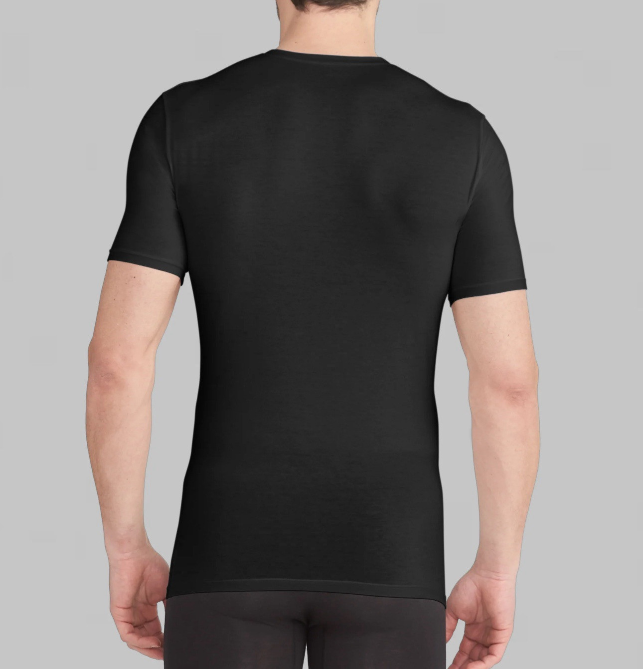 Tommy John Cool Cotton High V-neck Stay Tucked Undershirt Black Men’s Medium
