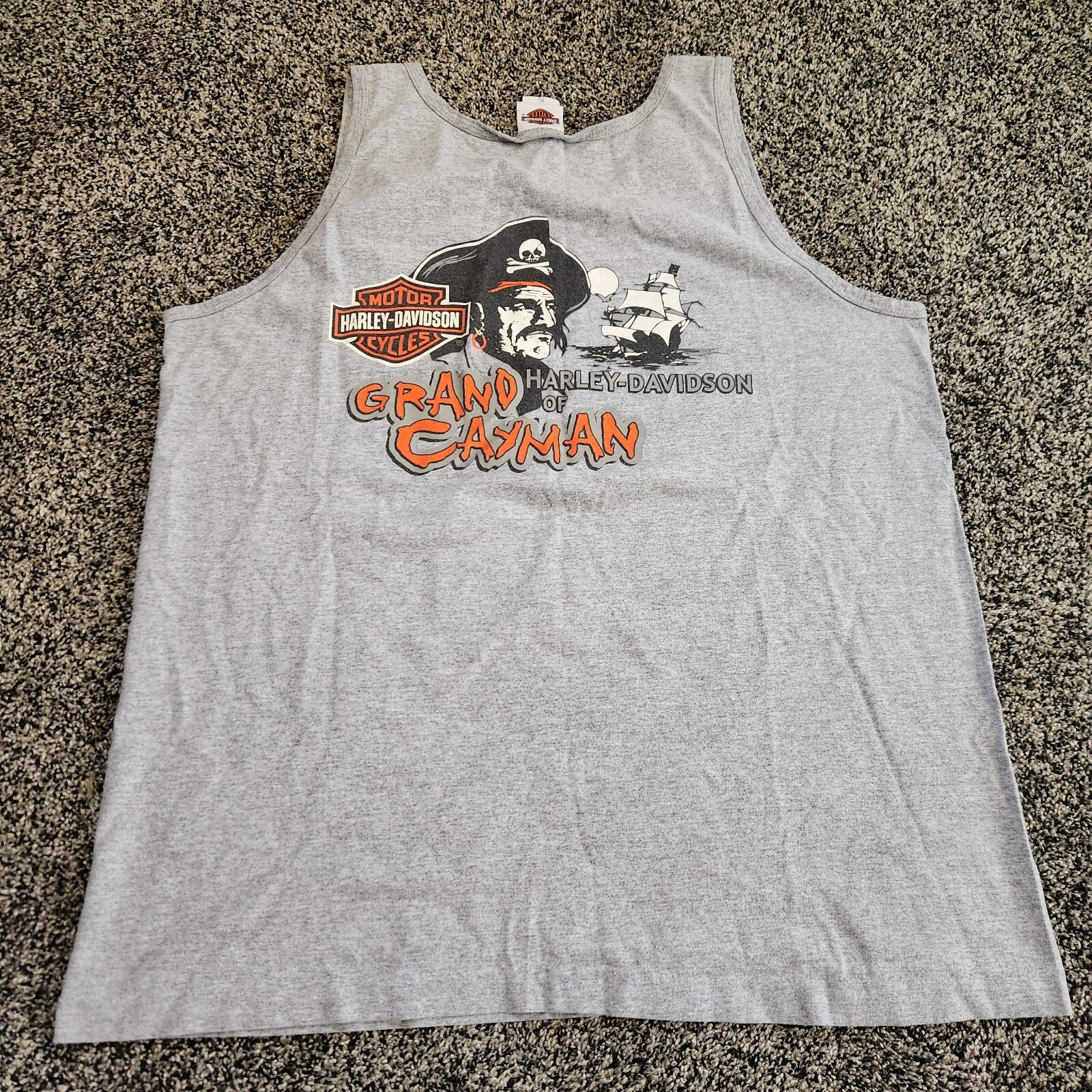 Vintage Harley Davidson Grand Cayman Islands XL Tank Top Pirates Stingray Retro