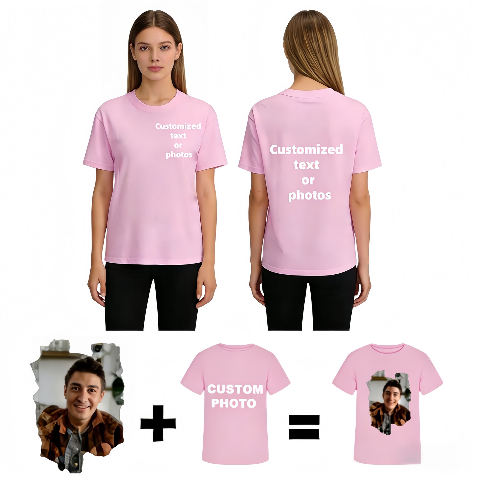 Custom Event Organizer T‑Shirt,Company Logo Front & Back Print Holiday Team Wear