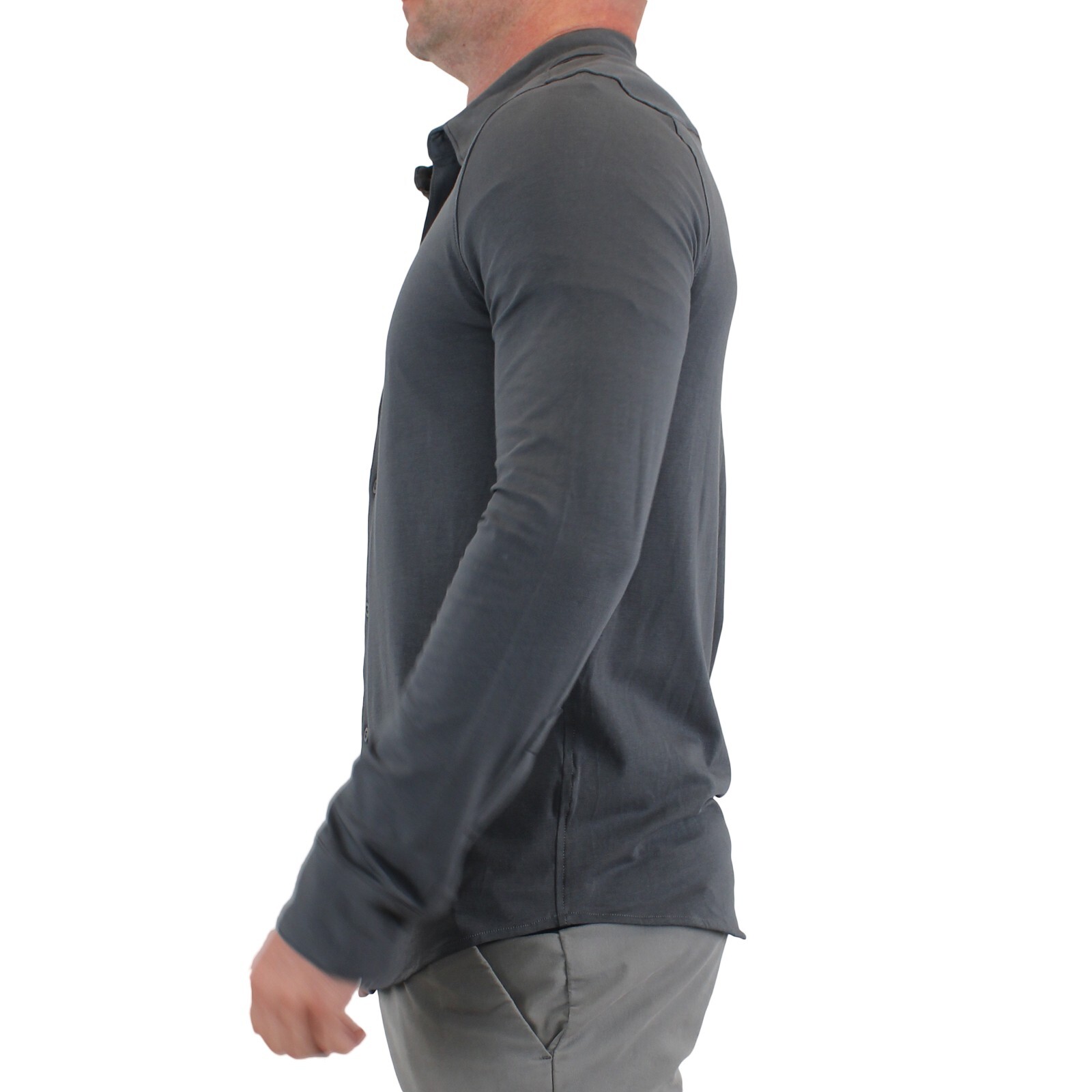 True Classic Men’s, Knit Long Sleeve, Slightly Relaxed Fit Collard Shirt