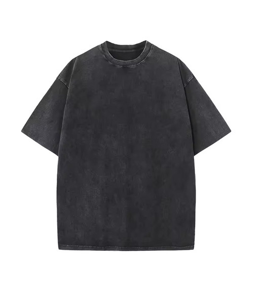 Men Heavy Cotton T-Shirt 230G Vintage Washed Oversized Streetwear Tee