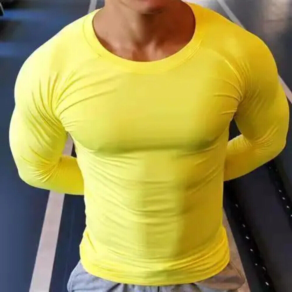 Men’s Athletic Long Sleeve Compression Shirts Dry Fit Sports Gym Shirts Workout