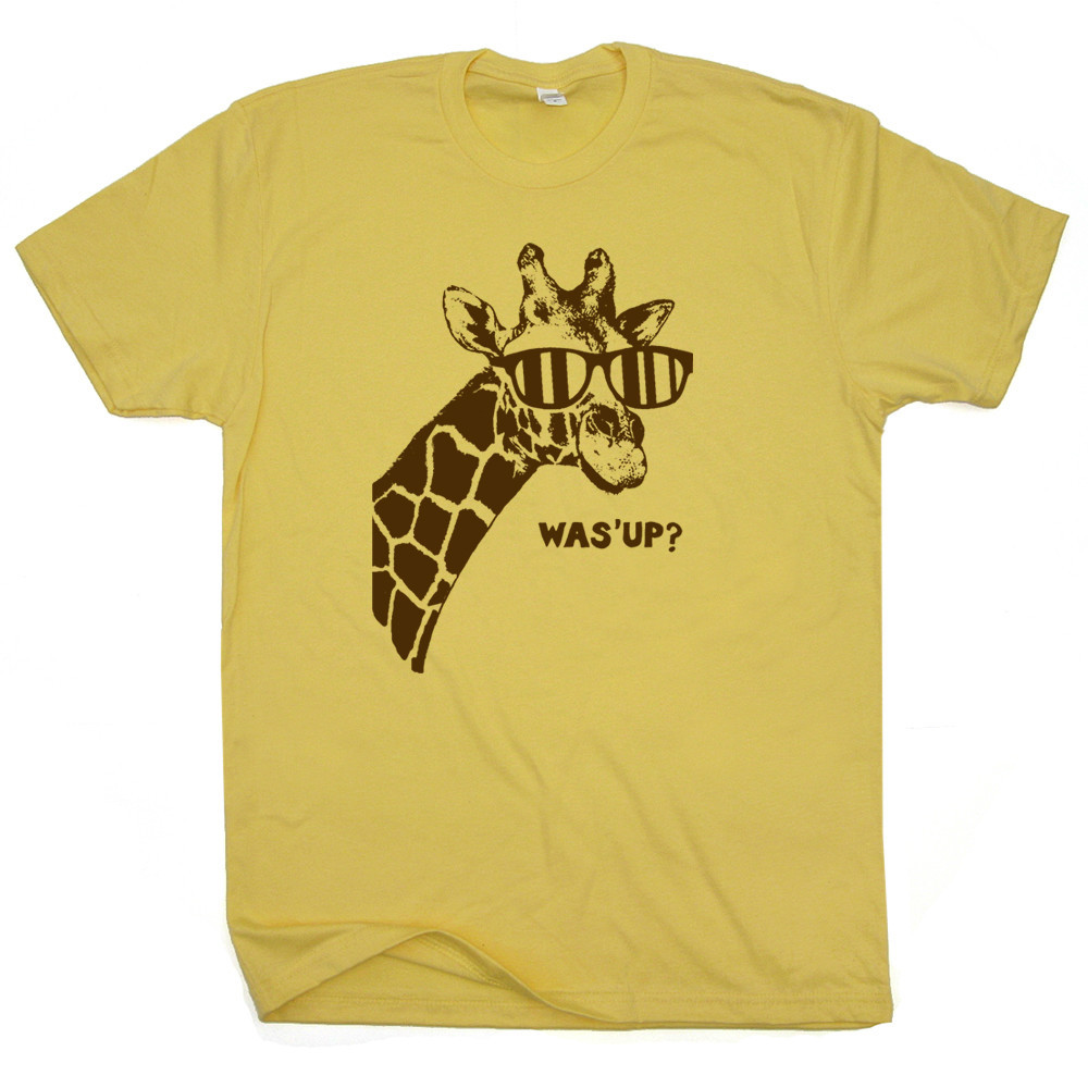 Giraffe T Shirt Funny Cute Animal Wearing Sunglasses Cool Retro Men Women Tee